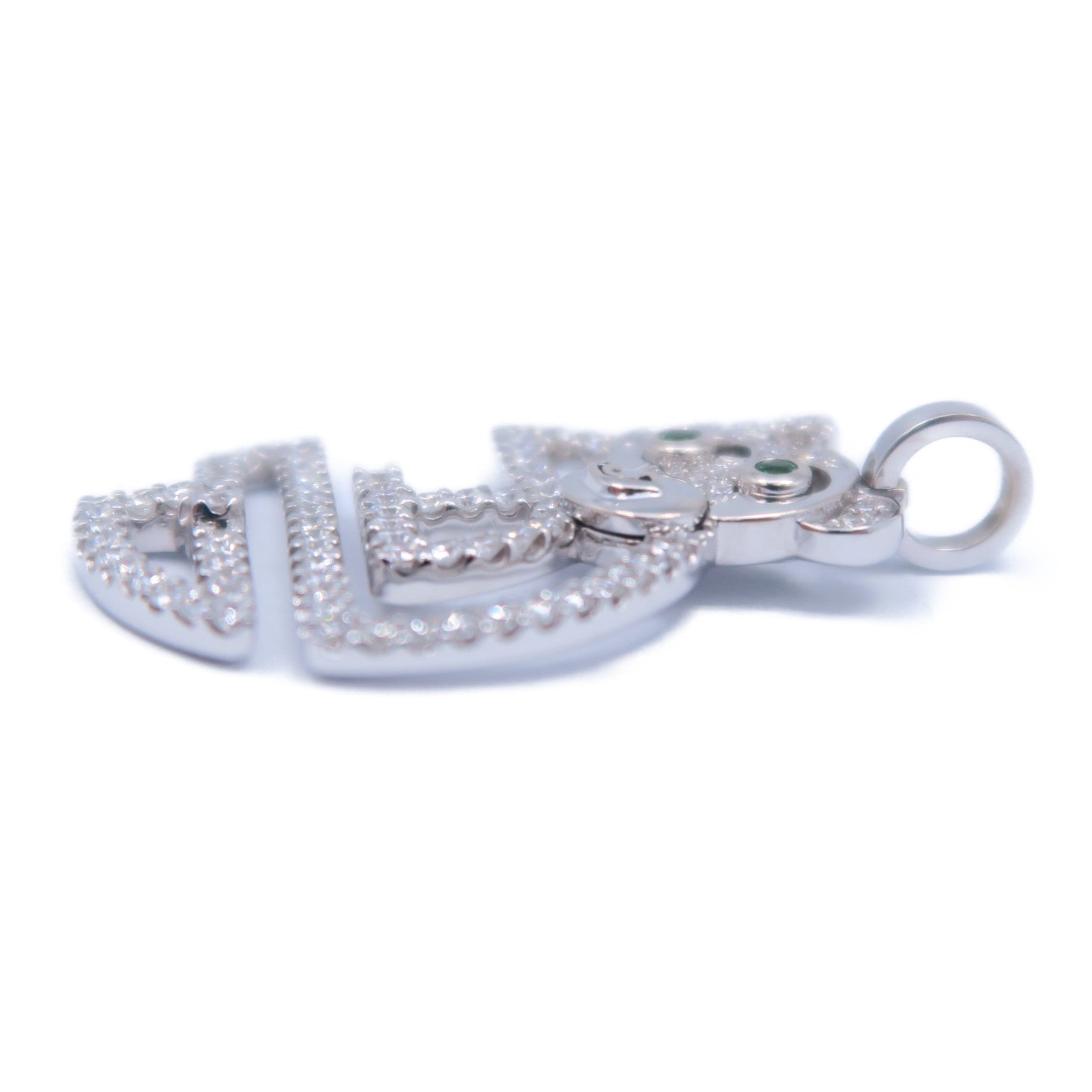 JEWELRY 18K白金Diamond Pendant 7.2g鑽石吊墜綠色/銀色