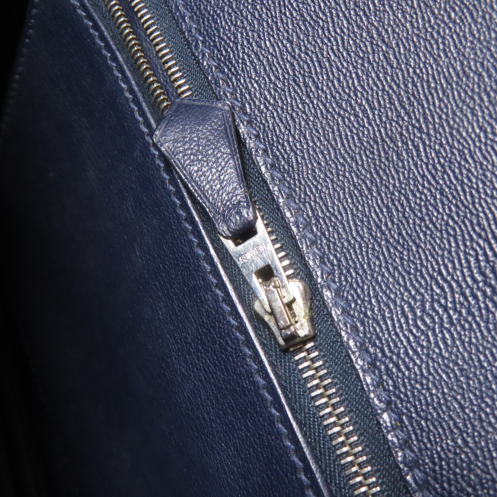 HERMES 鱷魚皮革Birkin 30銀扣手挽袋藍色