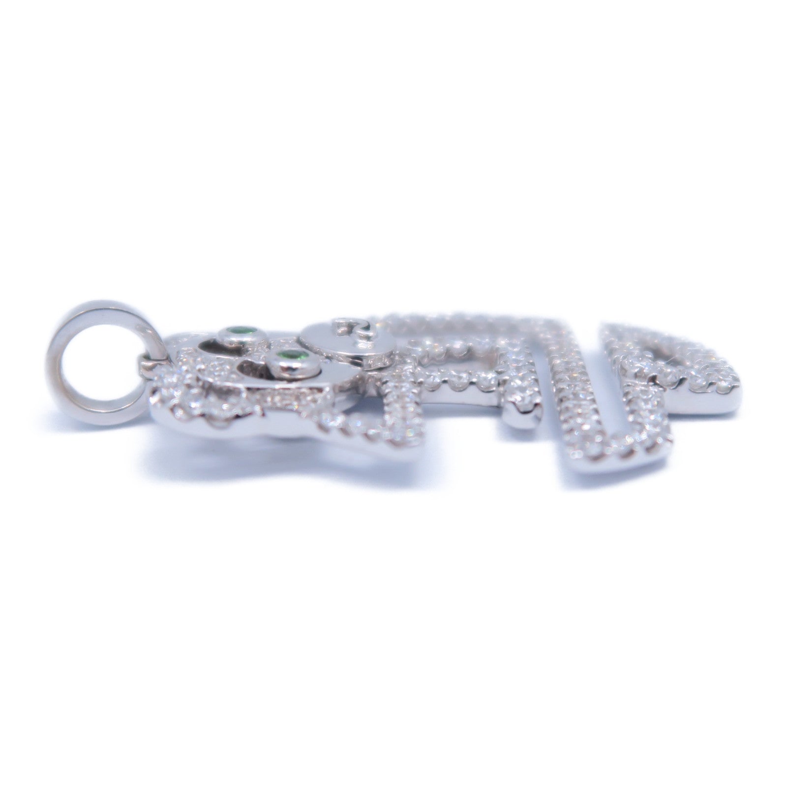 JEWELRY 18K白金Diamond Pendant 7.2g鑽石吊墜綠色/銀色