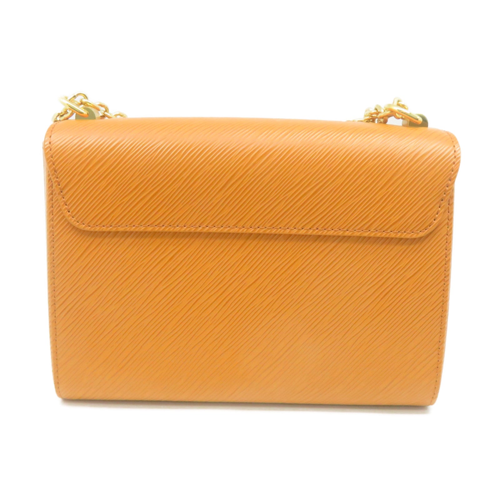 LOUIS VUITTON Epi Twist MM Shoulder Bag gold buckle chain shoulder bag yellow
