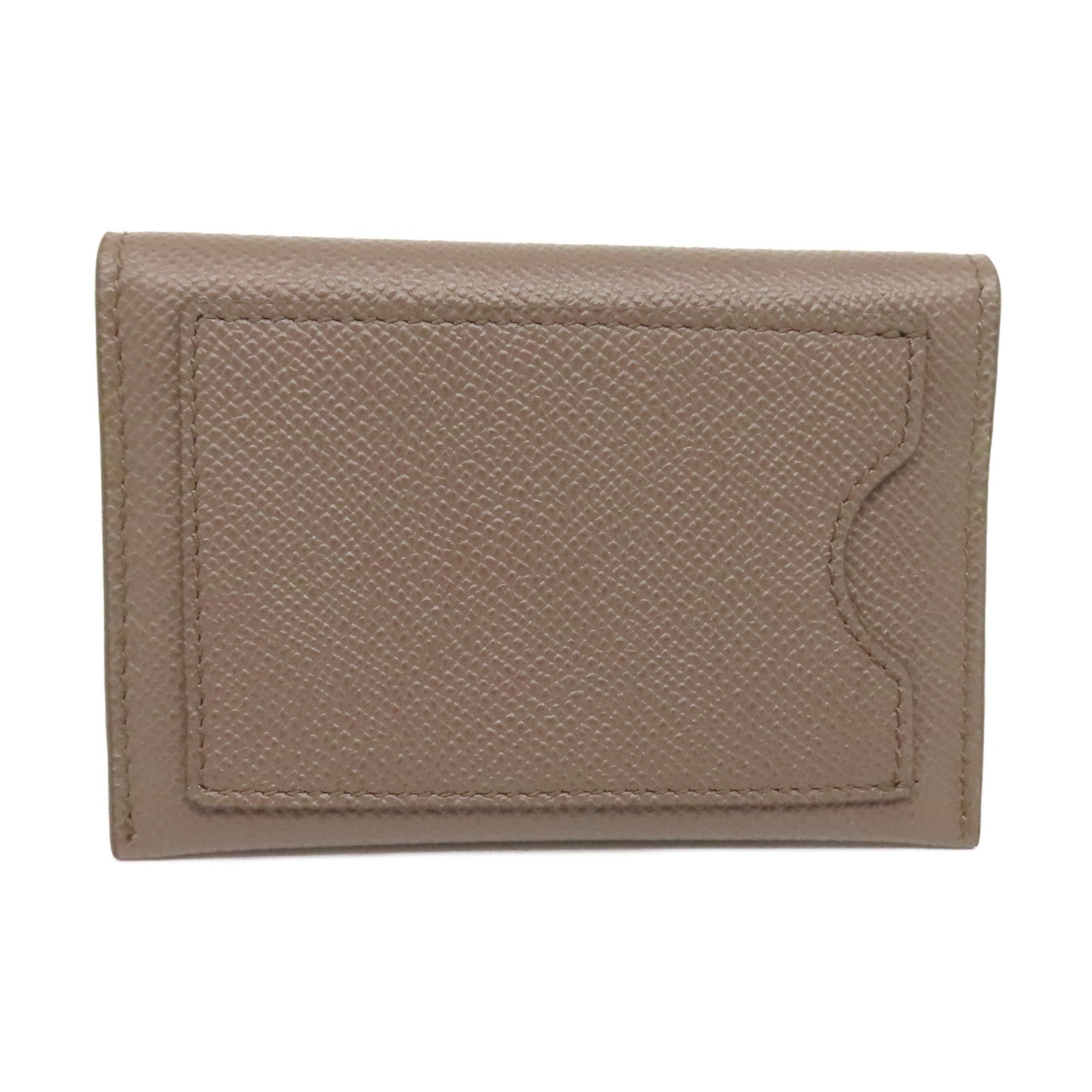 Salvatore Ferragamo 牛皮皮革Card Case金扣卡片套褐色