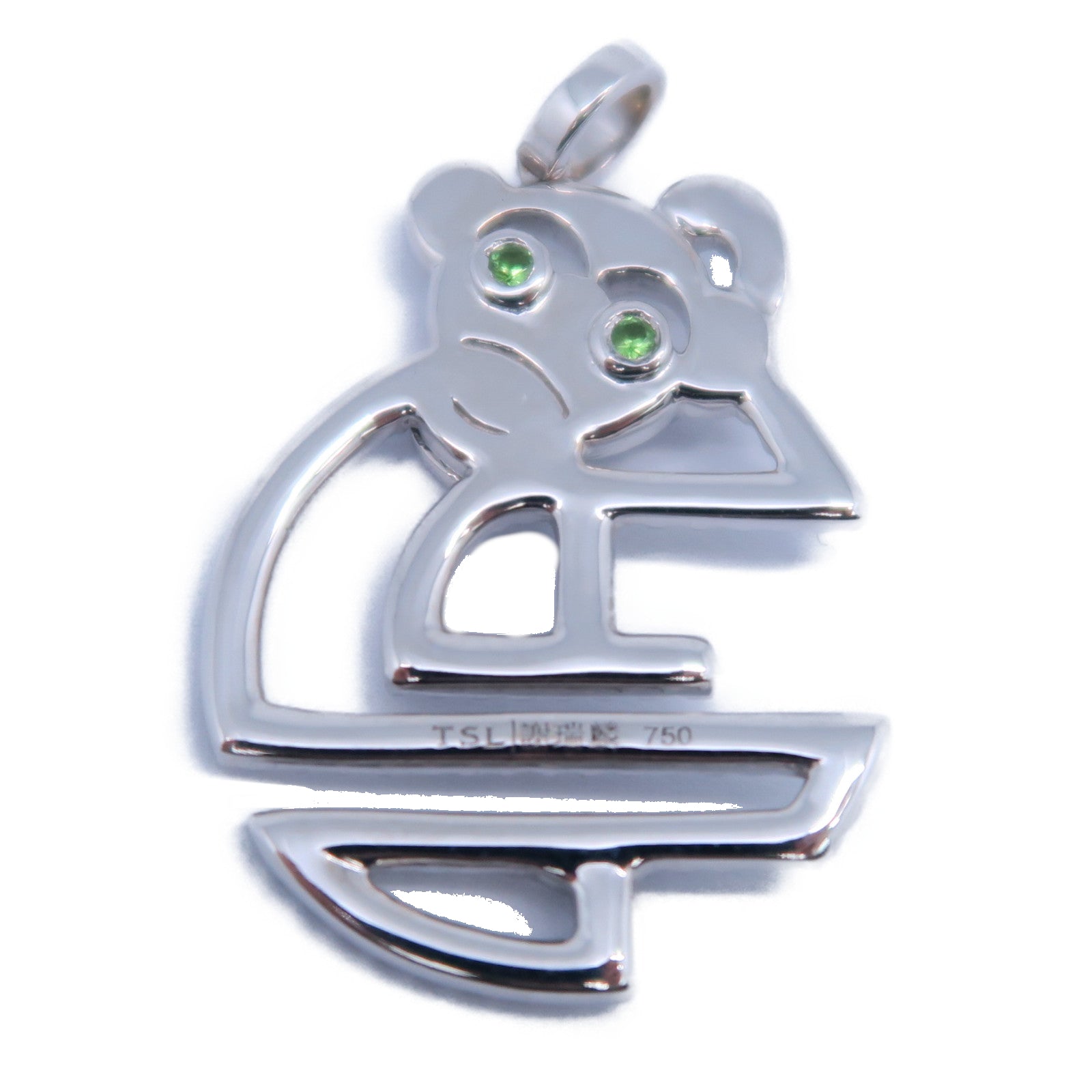 JEWELRY 18K白金Diamond Pendant 7.2g鑽石吊墜綠色/銀色
