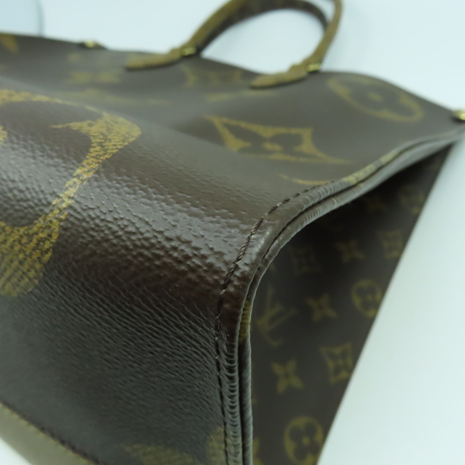 LOUIS VUITTON 【激減優惠】Monogram Giant Reverse On The Go GM金扣手挽肩背兩用袋啡色