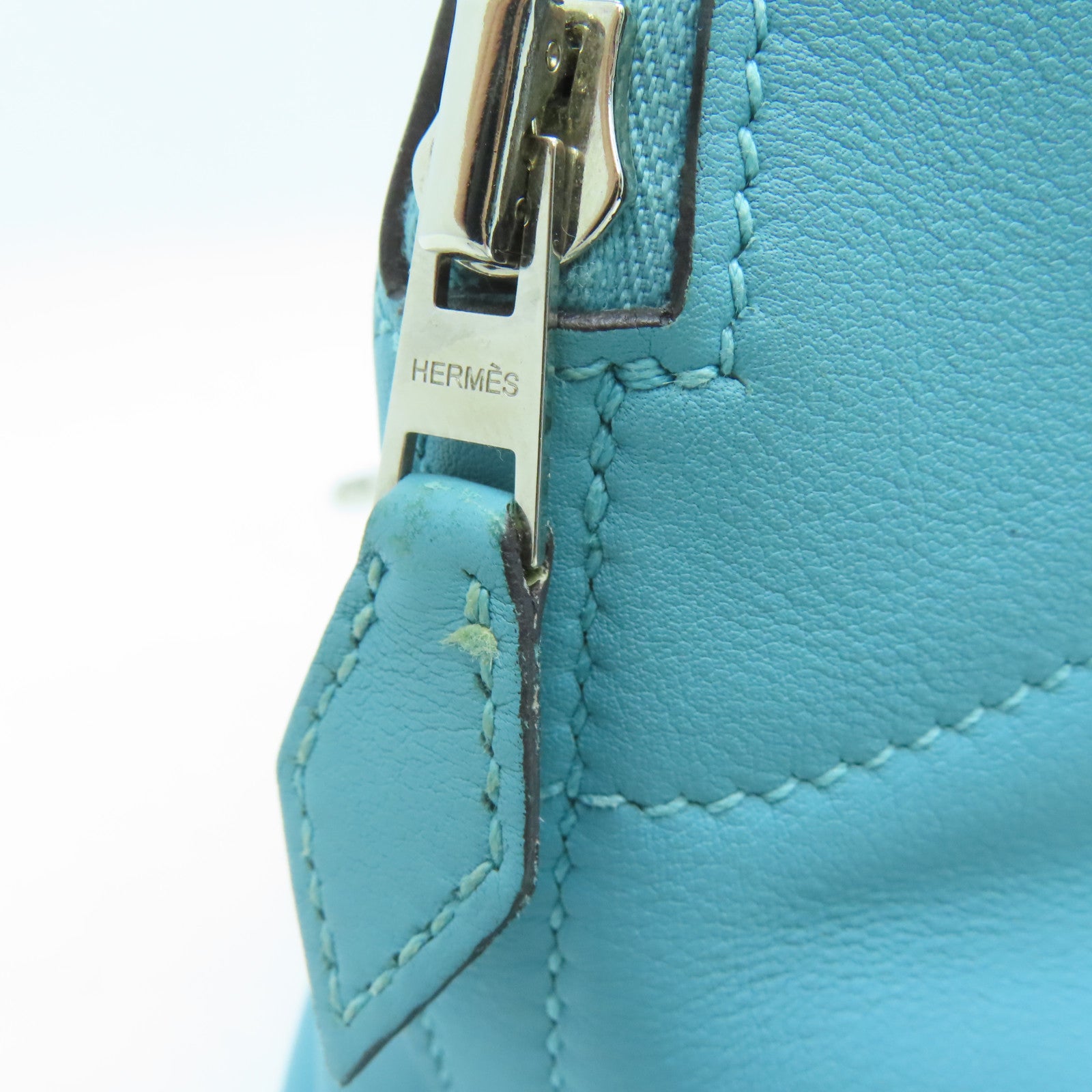 HERMES Swift皮革Bolide 27銀扣手挽肩背兩用袋蒂芬尼藍