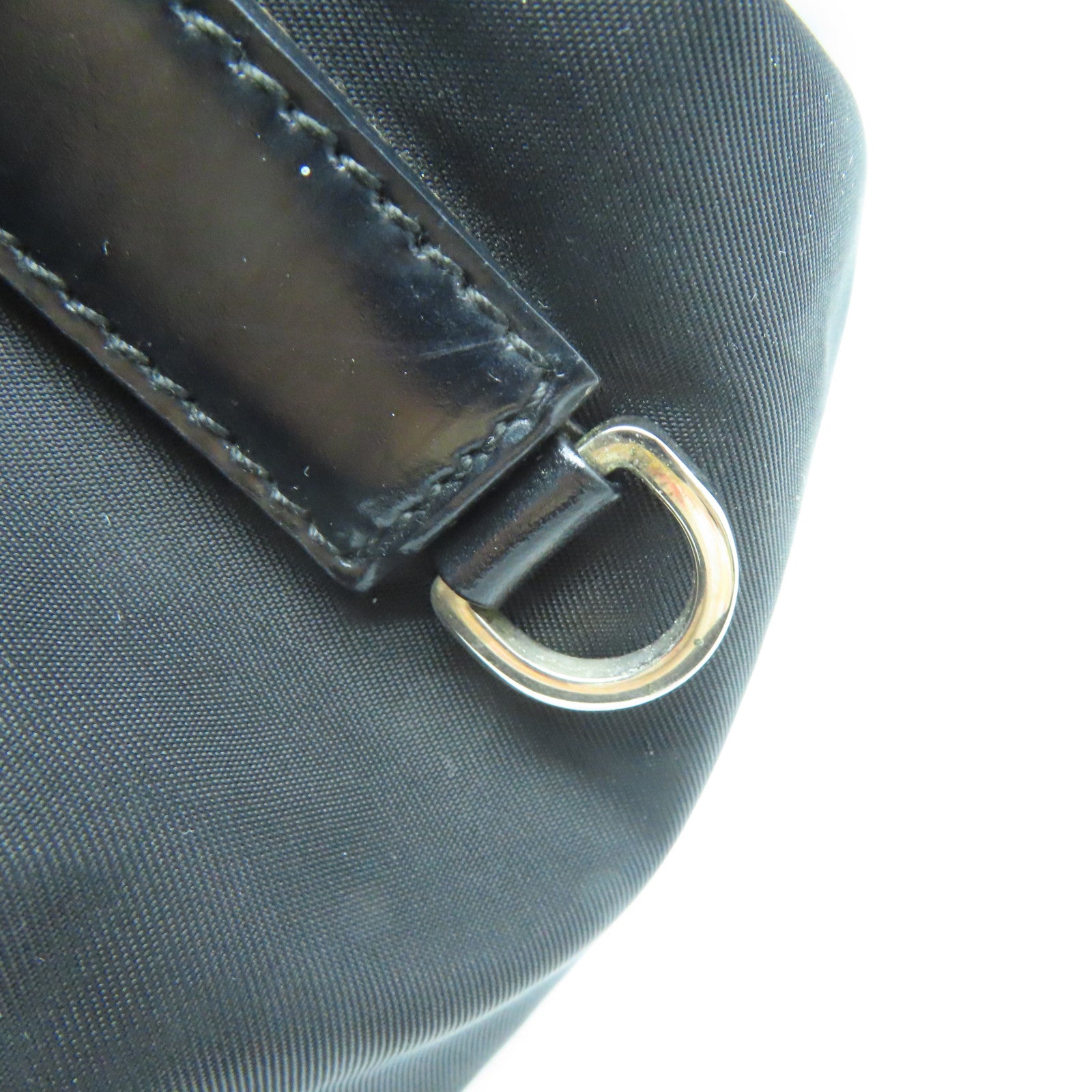 PRADA 尼龍Tote Bag銀扣手挽袋黑色
