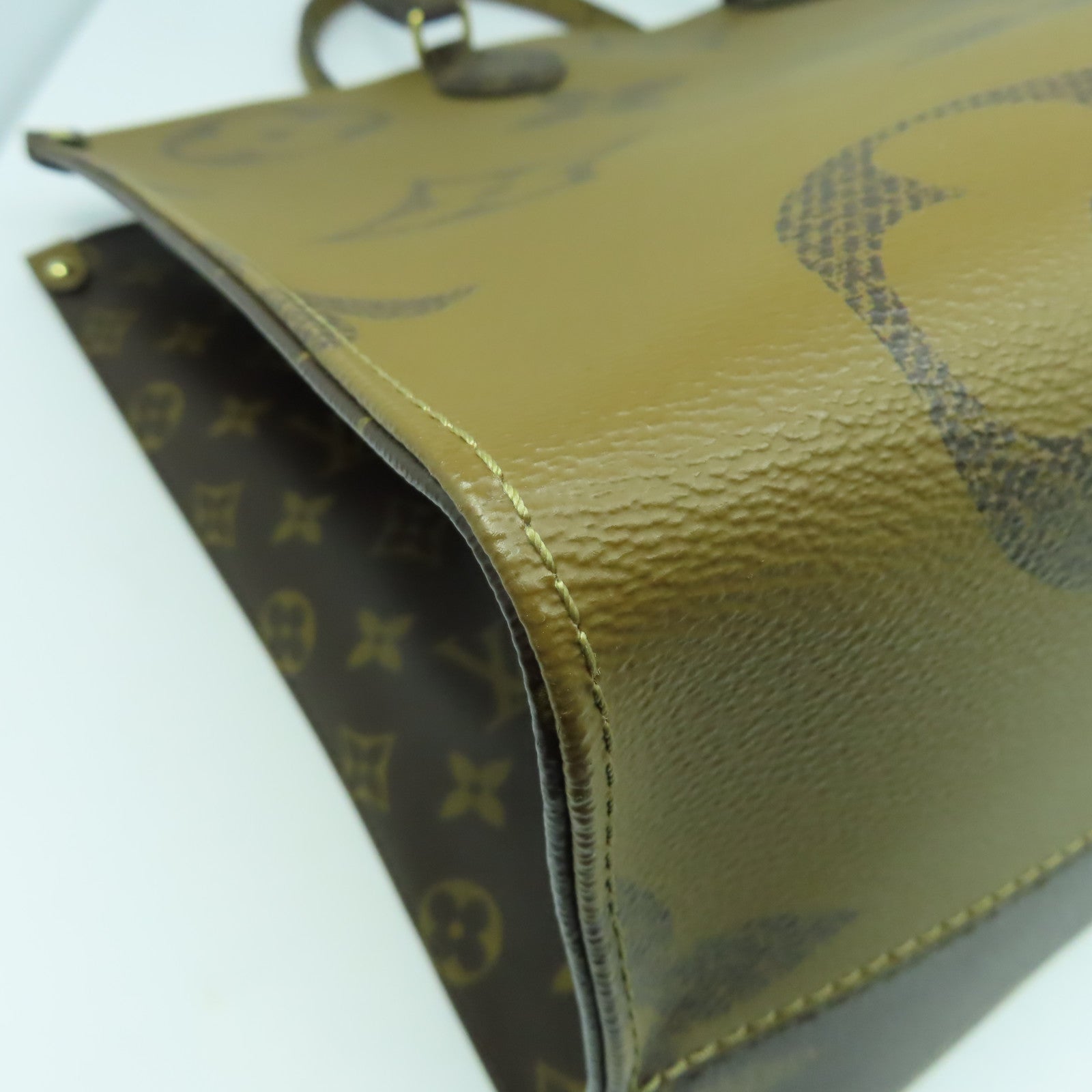 LOUIS VUITTON 【激減優惠】Monogram Giant Reverse On The Go GM金扣手挽肩背兩用袋啡色