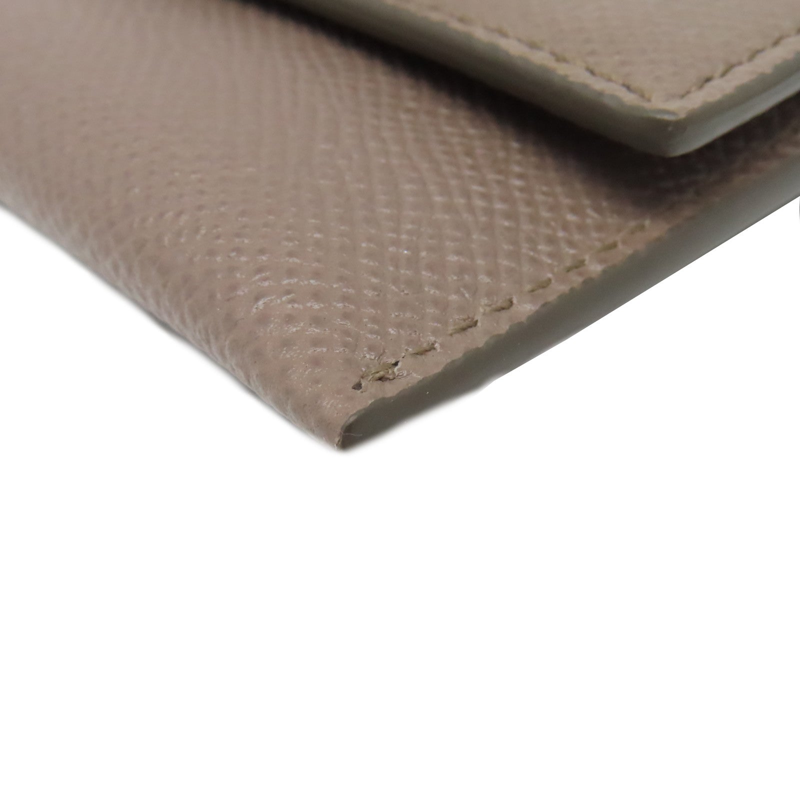 Salvatore Ferragamo 牛皮皮革Card Case金扣卡片套褐色
