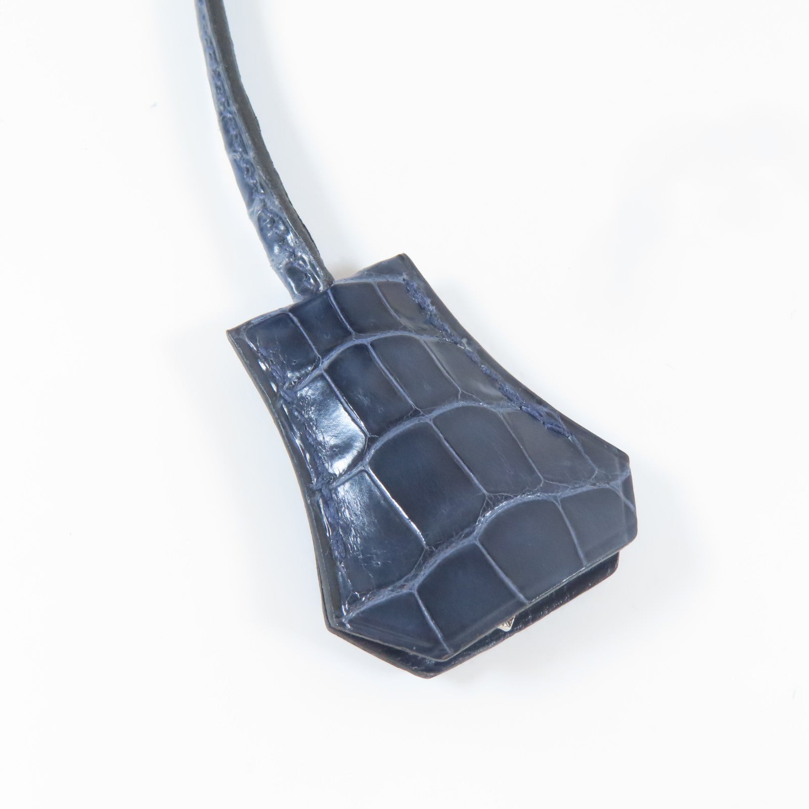 HERMES 鱷魚皮革Birkin 30銀扣手挽袋藍色