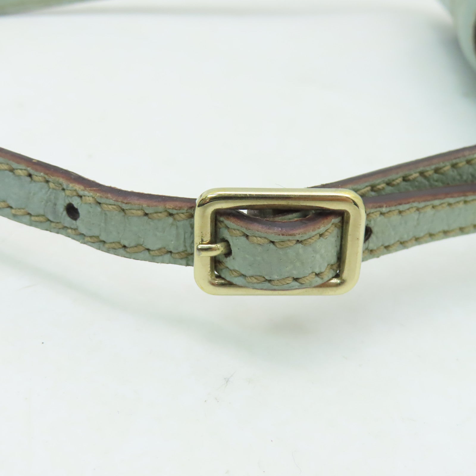 GUCCI 帆布Handbag銀扣手挽袋啡色/淺藍色