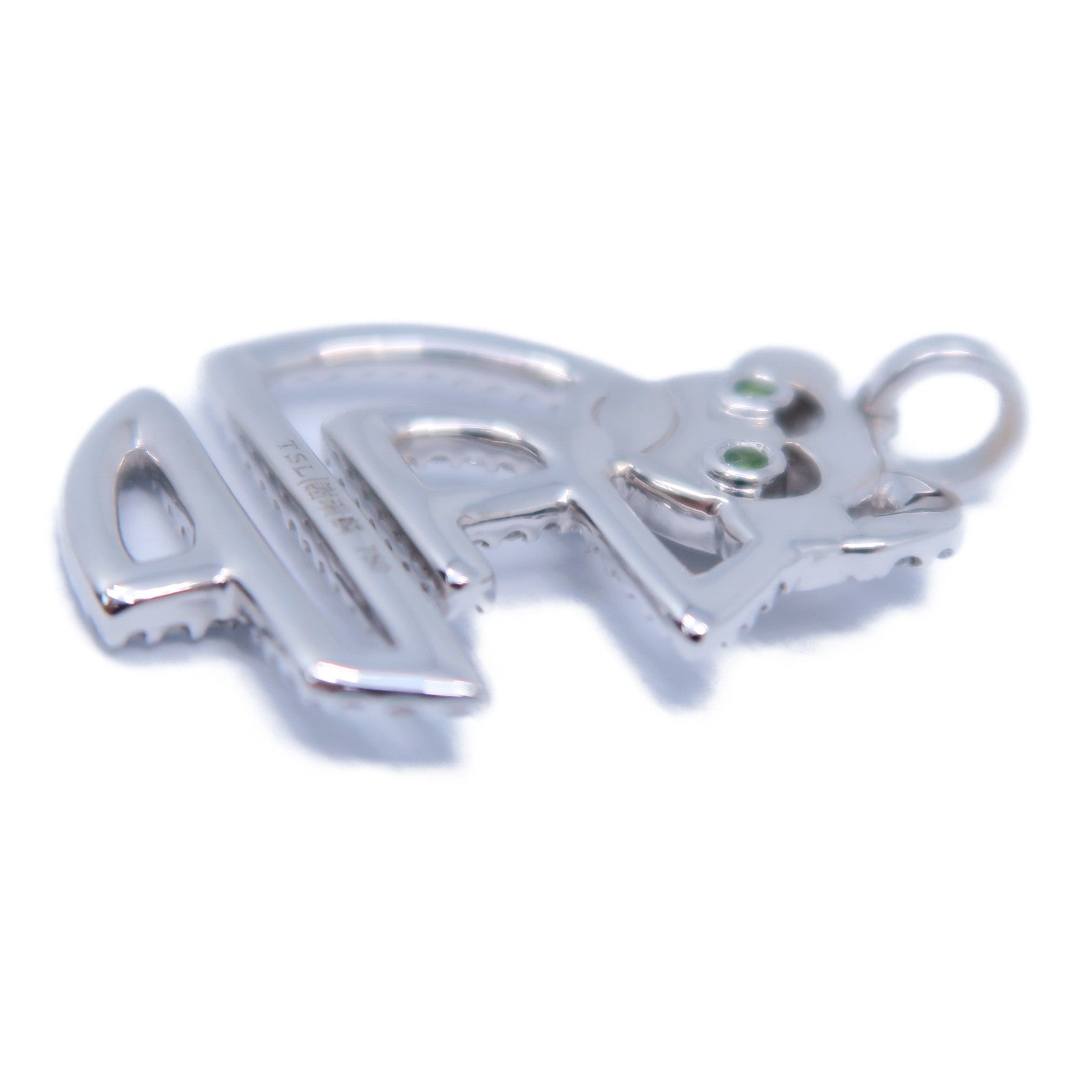 JEWELRY 18K白金Diamond Pendant 7.2g鑽石吊墜綠色/銀色