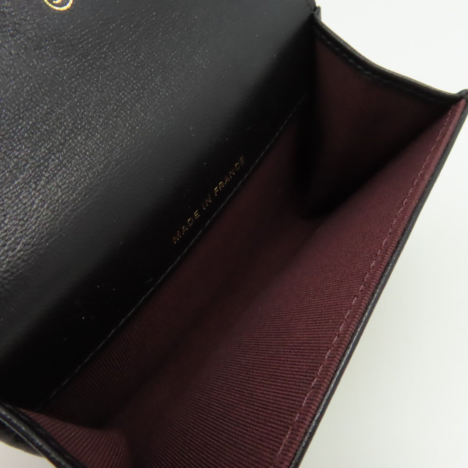 CHANEL 菱格羊皮皮革Card Case金扣卡片套黑色