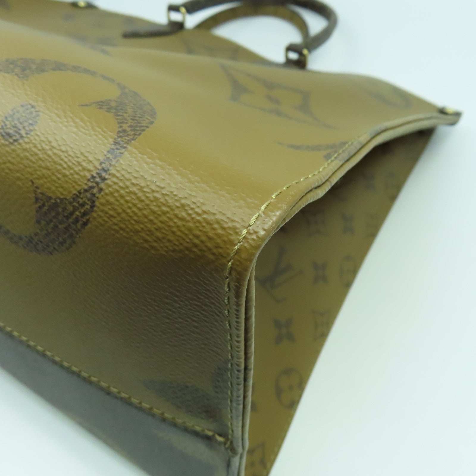 LOUIS VUITTON 【激減優惠】Monogram Giant Reverse On The Go GM金扣手挽肩背兩用袋啡色