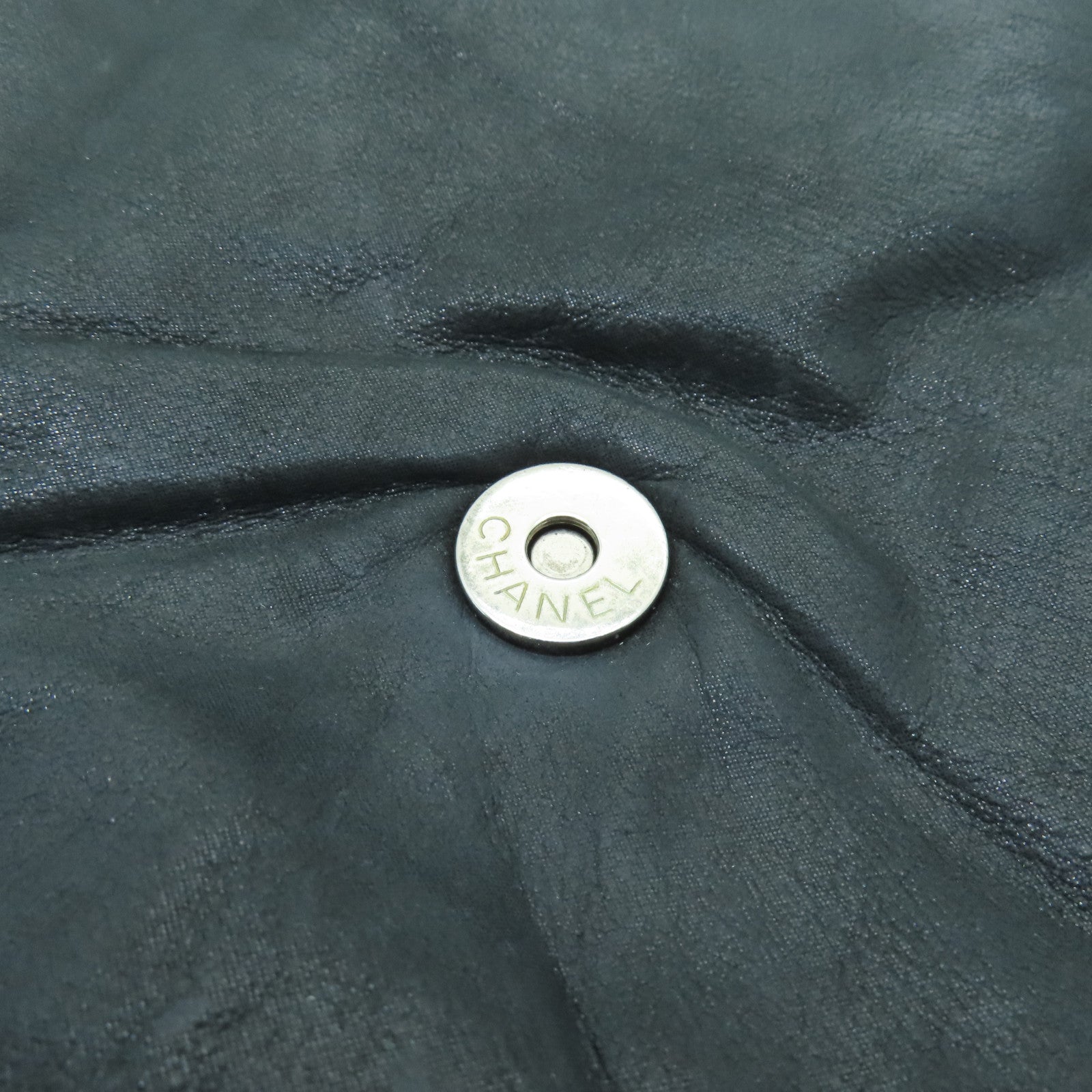 CHANEL 牛皮皮革Chain Shoulder銀扣鏈帶肩背袋黑色