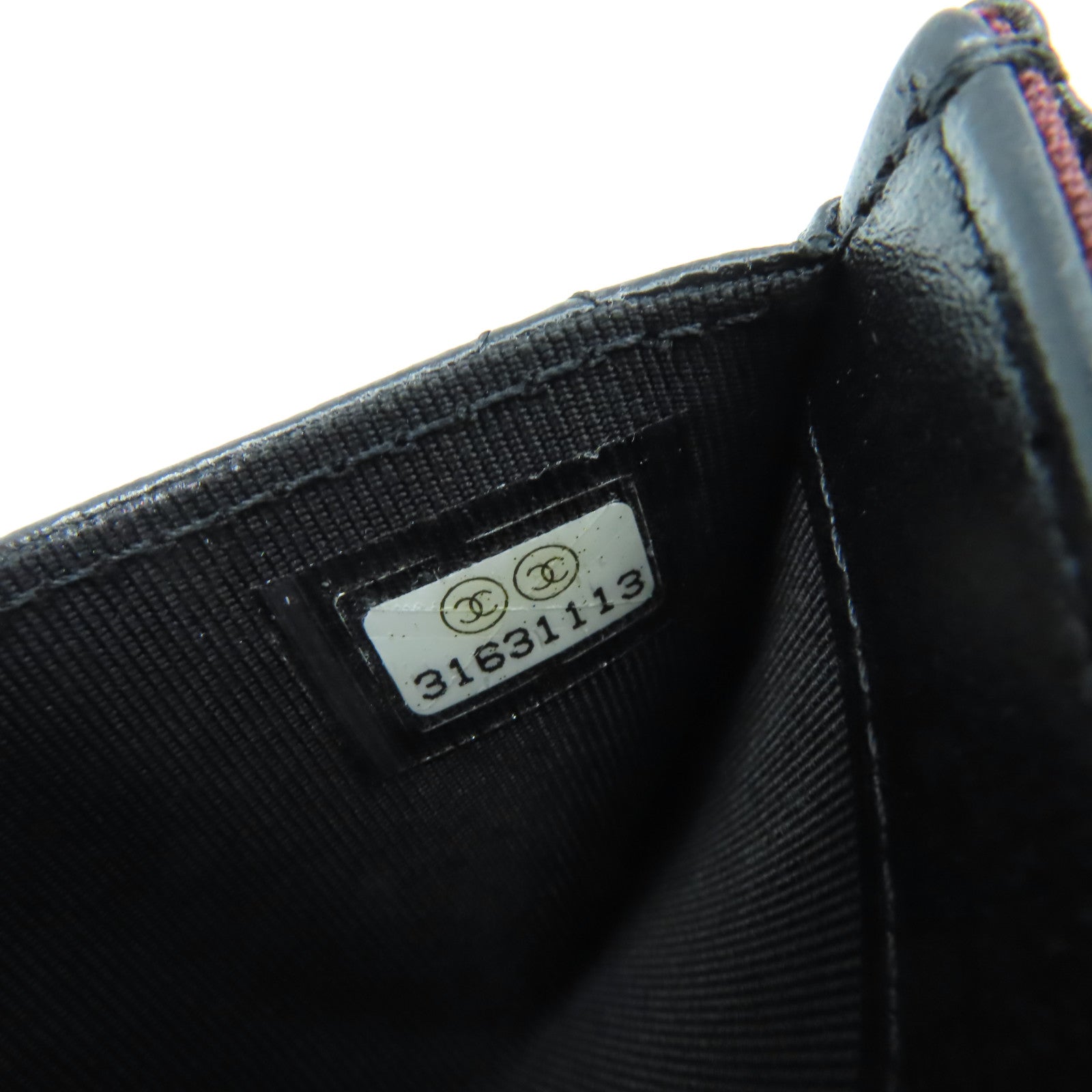 CHANEL 菱格羊皮皮革Card Case金扣卡片套黑色