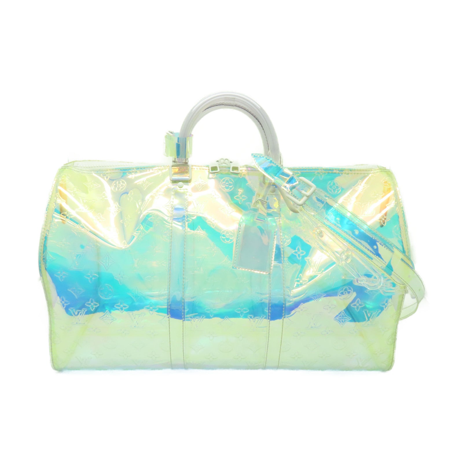 LOUIS VUITTON 【激減優惠】Monogram Prism Keepall 50 Bandouliere金扣波士頓包虹彩色