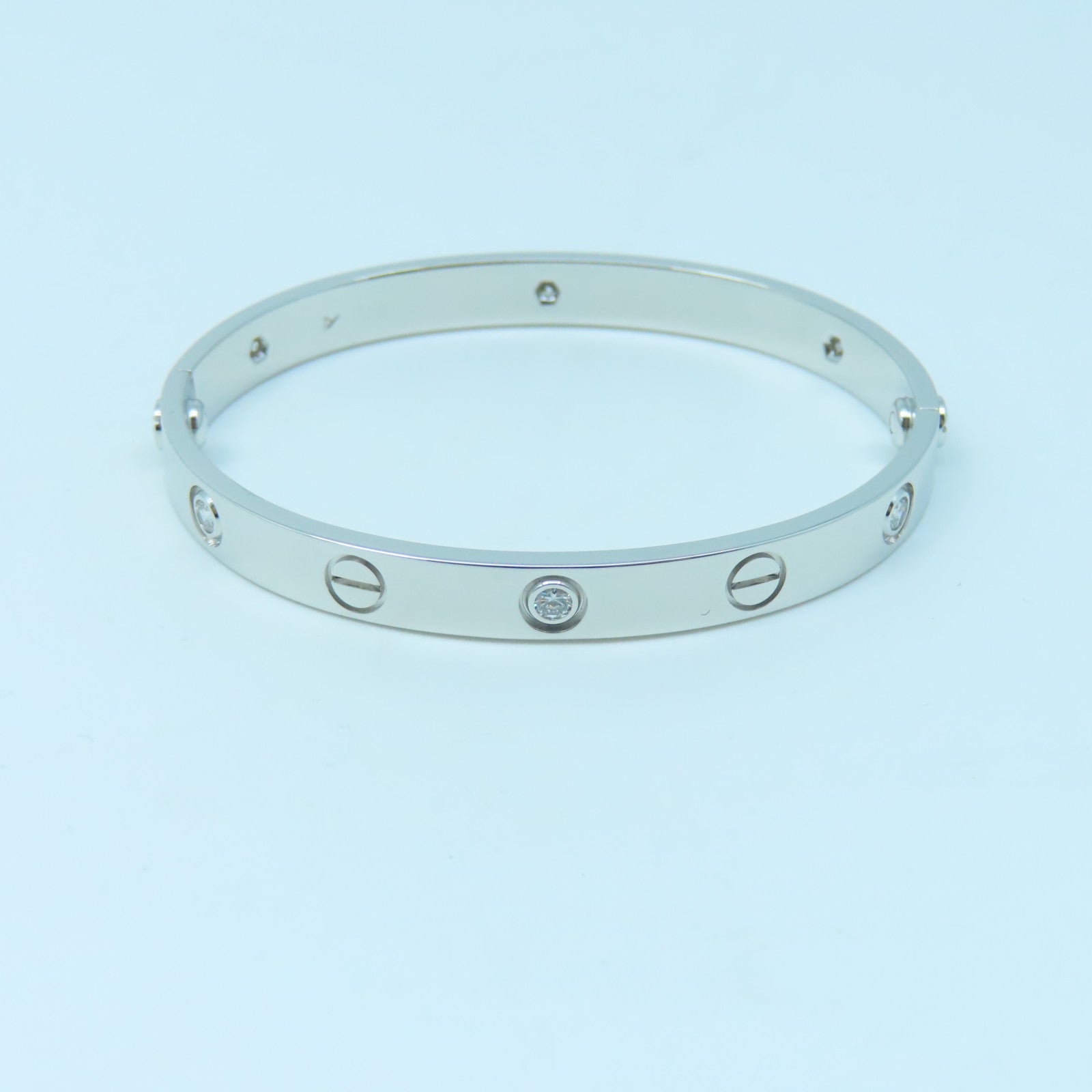 CARTIER 18K白金Love Bracelet 6 Diamonds钻石手镯#16