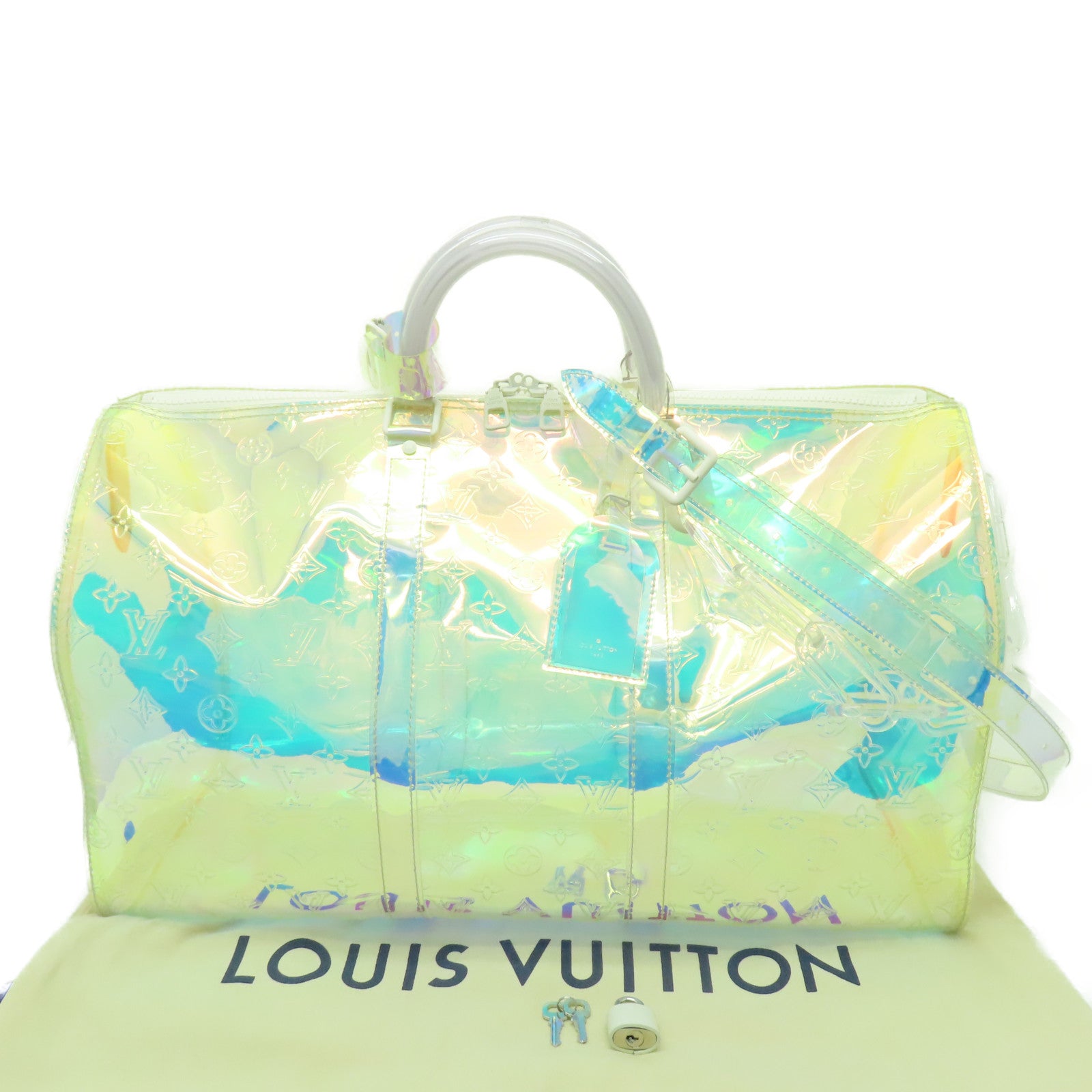 LOUIS VUITTON 【激減優惠】Monogram Prism Keepall 50 Bandouliere金扣波士頓包虹彩色