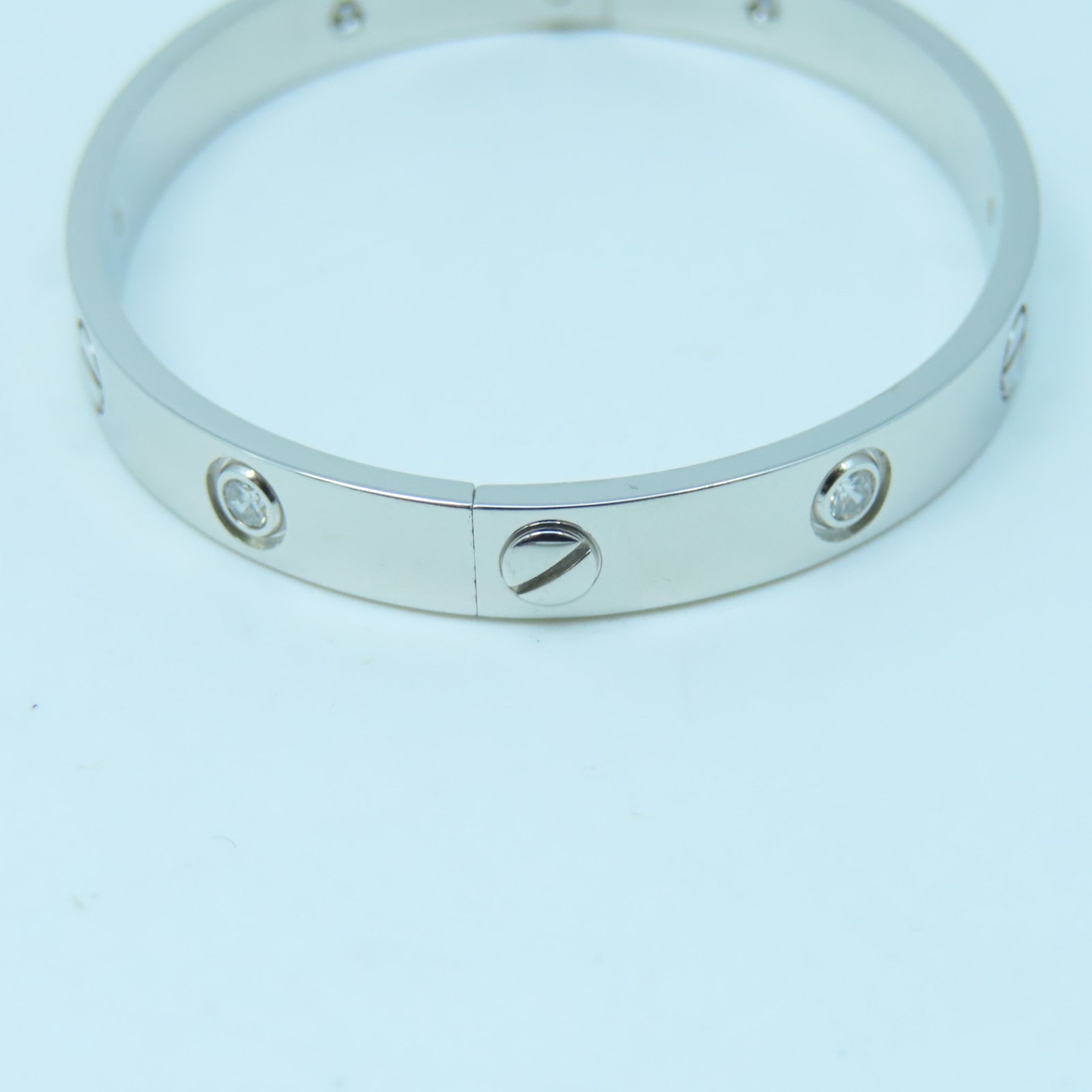 CARTIER 18K白金Love Bracelet 6 Diamonds钻石手镯#16