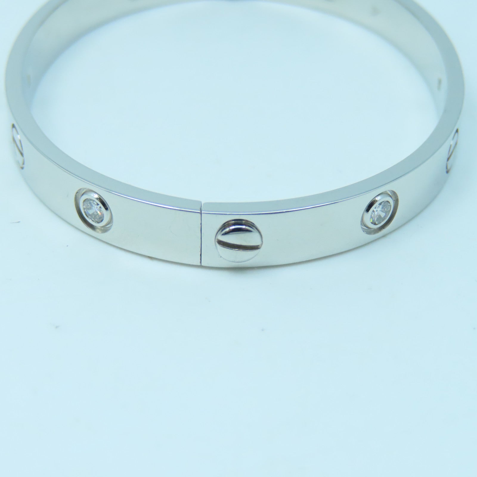 CARTIER 18K白金Love Bracelet 6 Diamonds钻石手镯#16