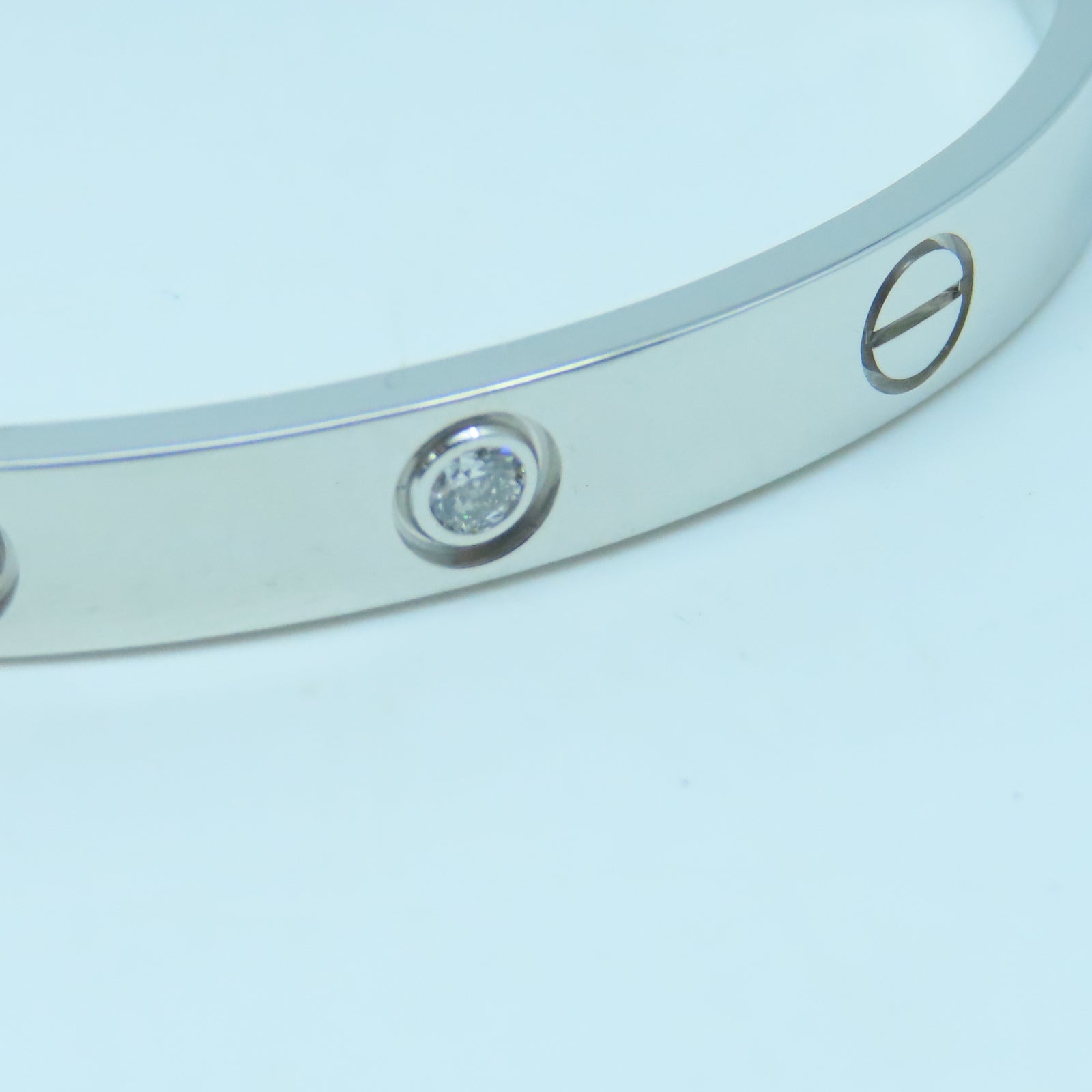 CARTIER 18K白金Love Bracelet 6 Diamonds钻石手镯#16