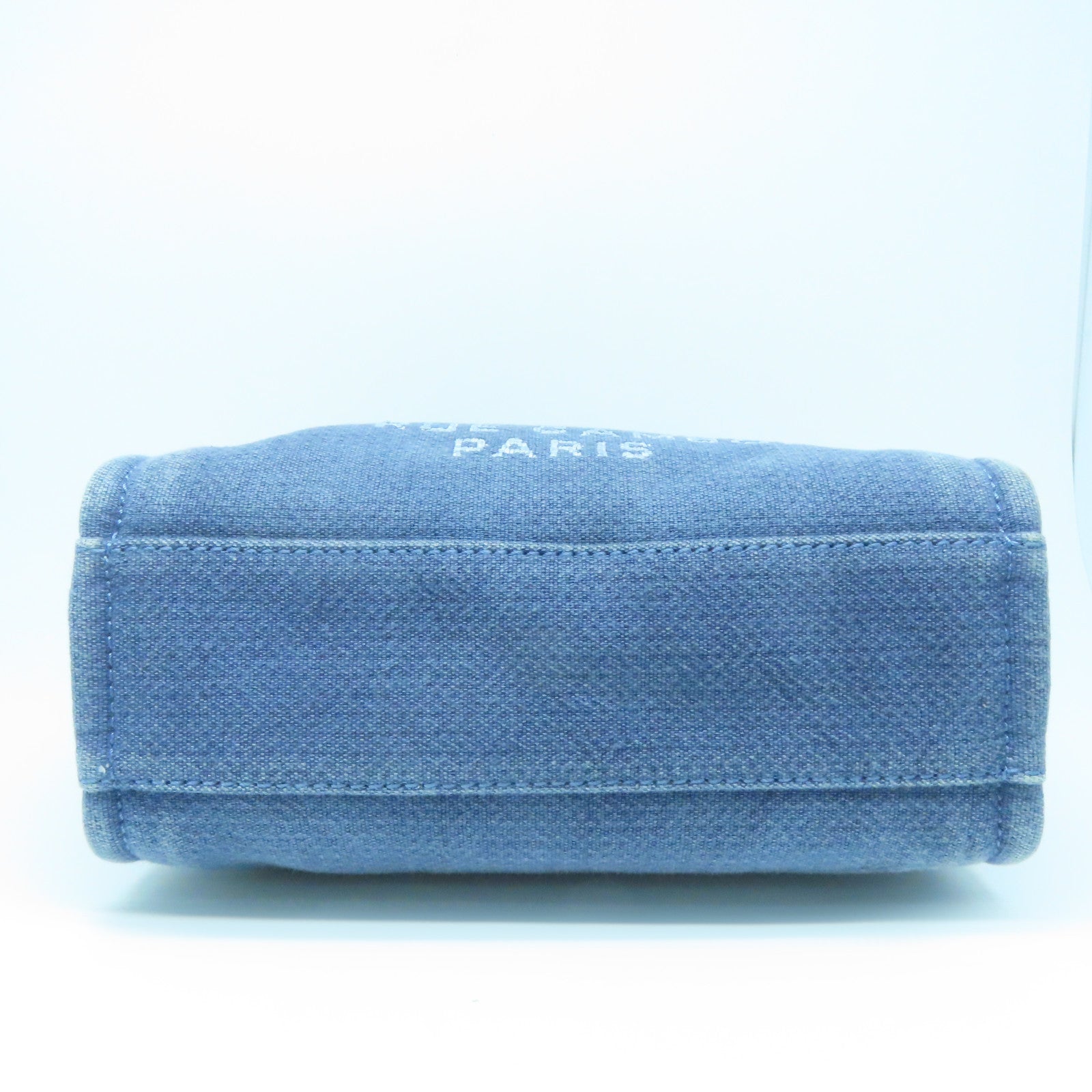 CHANEL 帆布Shoulder Bag银扣链带肩背袋蓝色