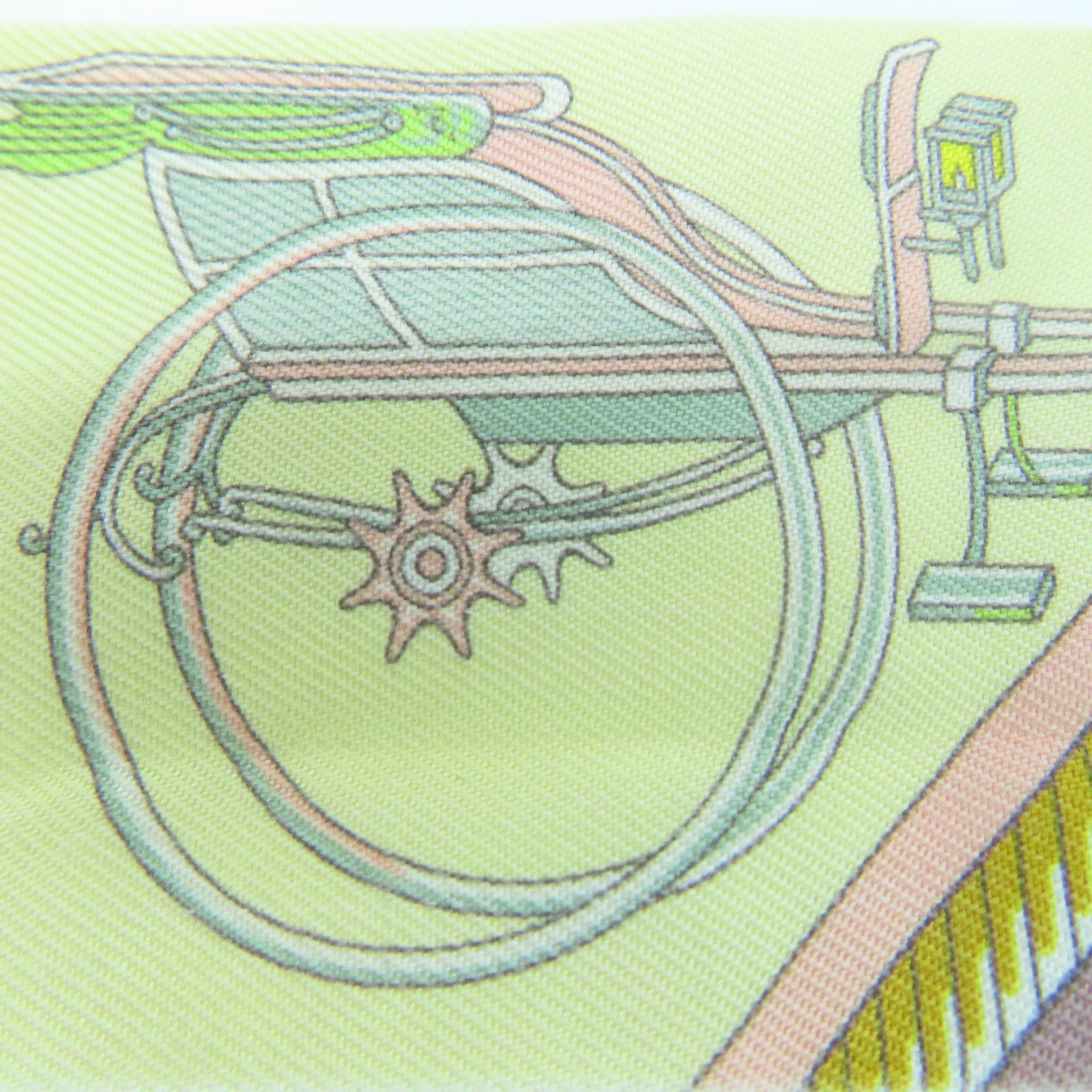 HERMES Silk Twilly Scarf Pink/Yellow
