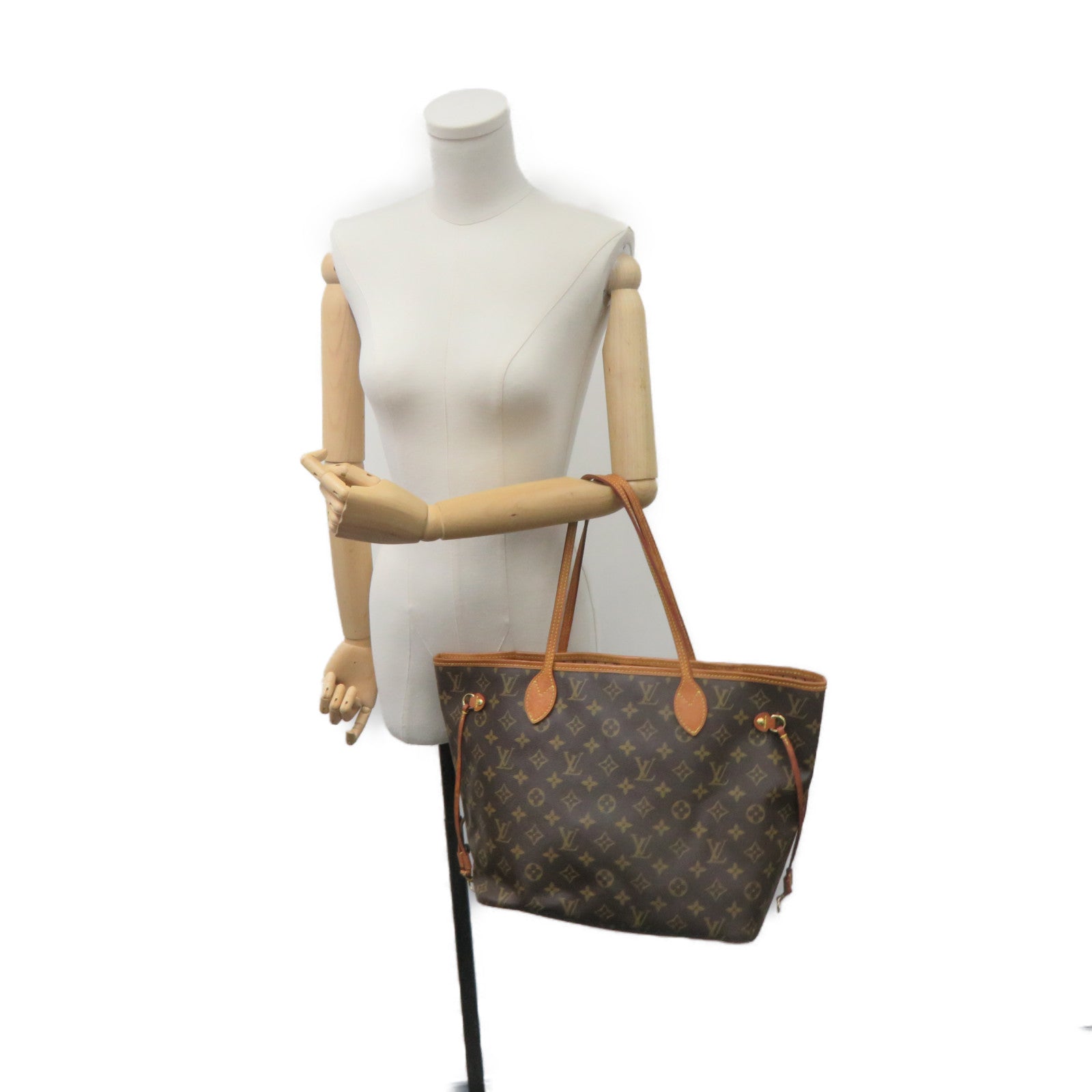 LOUIS VUITTON Monogram Neverfull MM Shoulder Bag肩背袋啡色