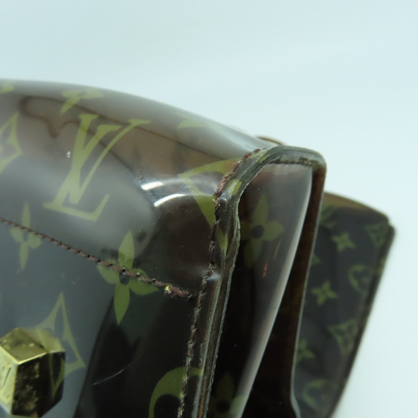 LOUIS VUITTON Monogram Vinyl Cabas Cruise金扣肩背袋透明/啡色