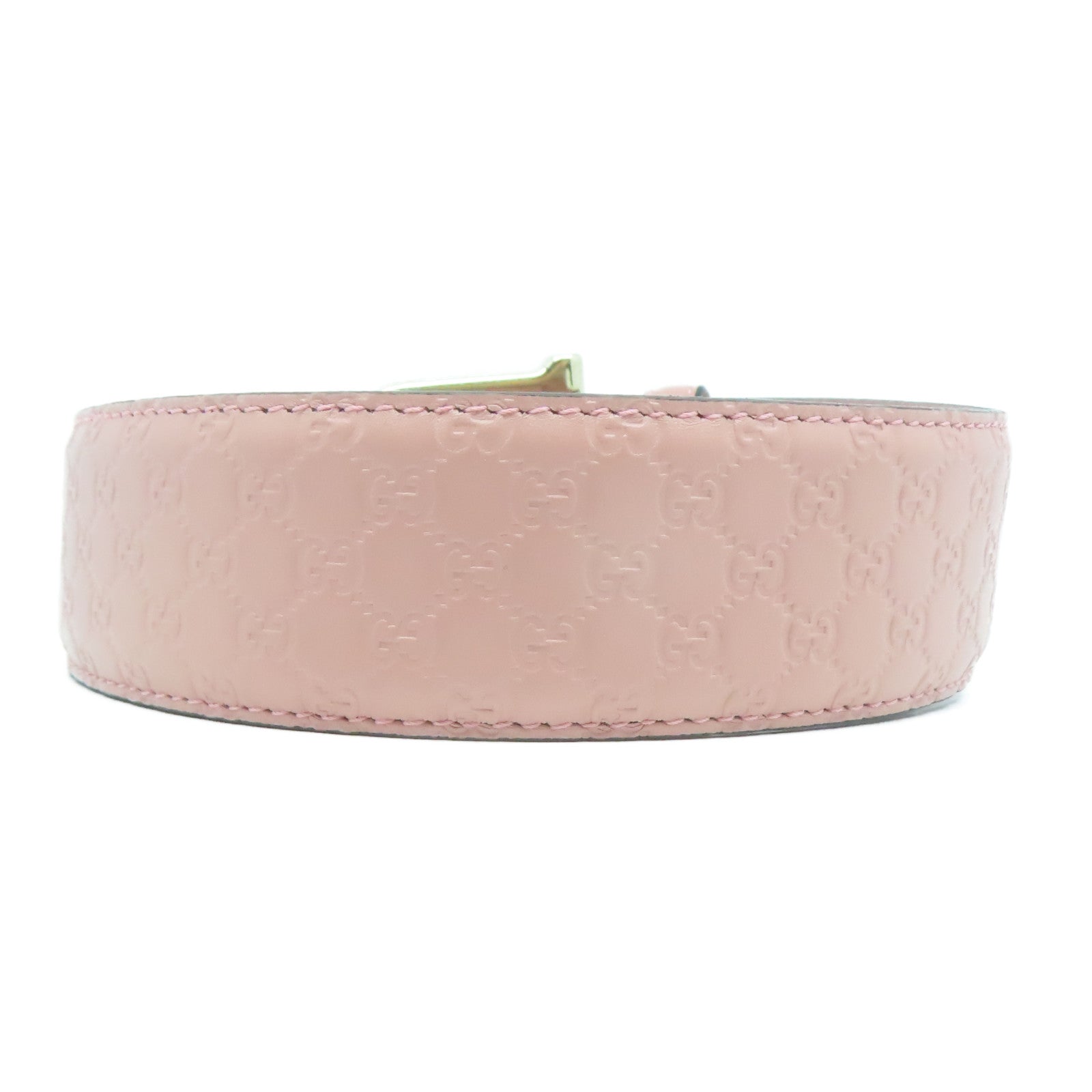 GUCCI Guccissima皮革Micro Guccissima Belt 85cm金扣皮帶粉紅色