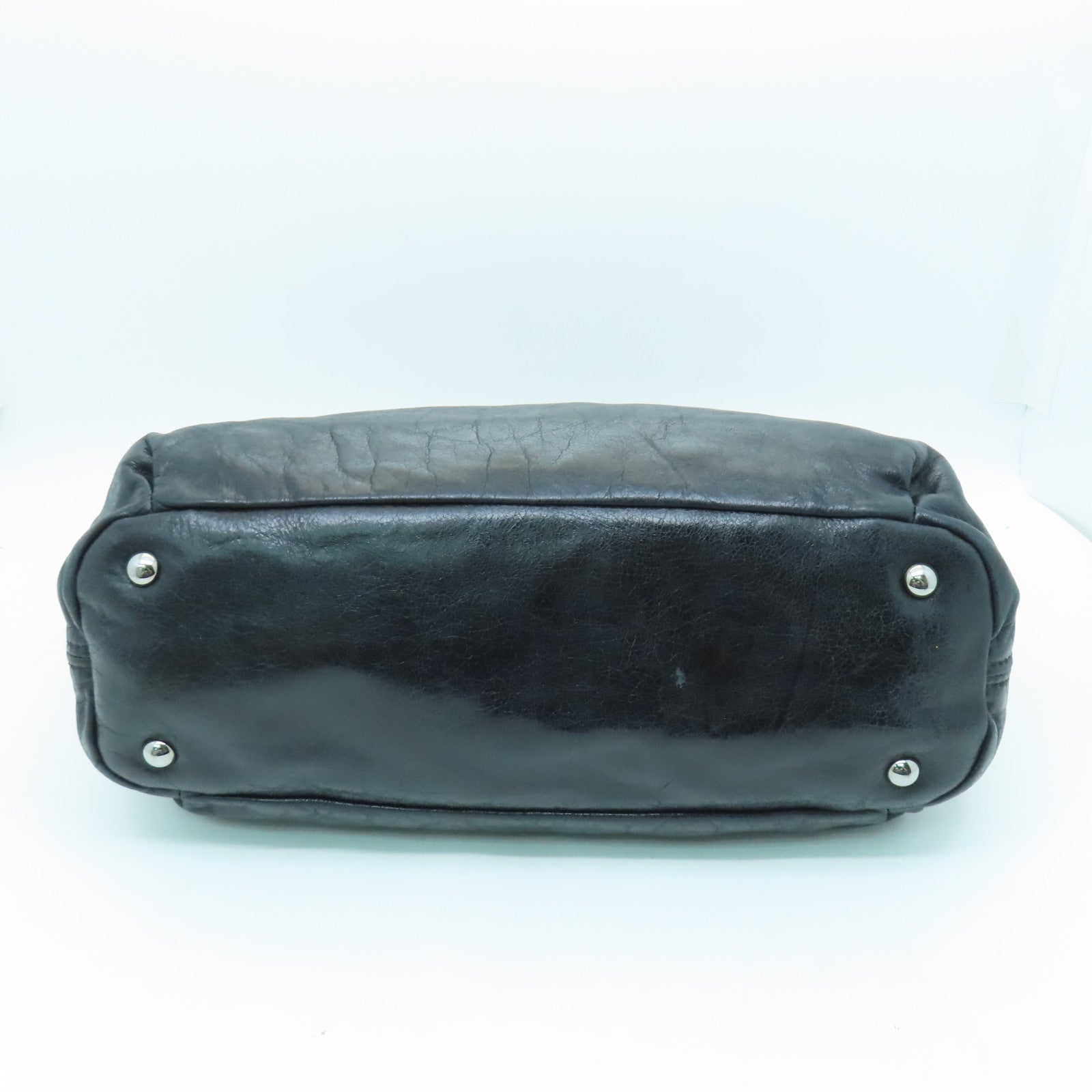 Miu Miu cowhide leather Shoulder Bag silver buckle shoulder bag black