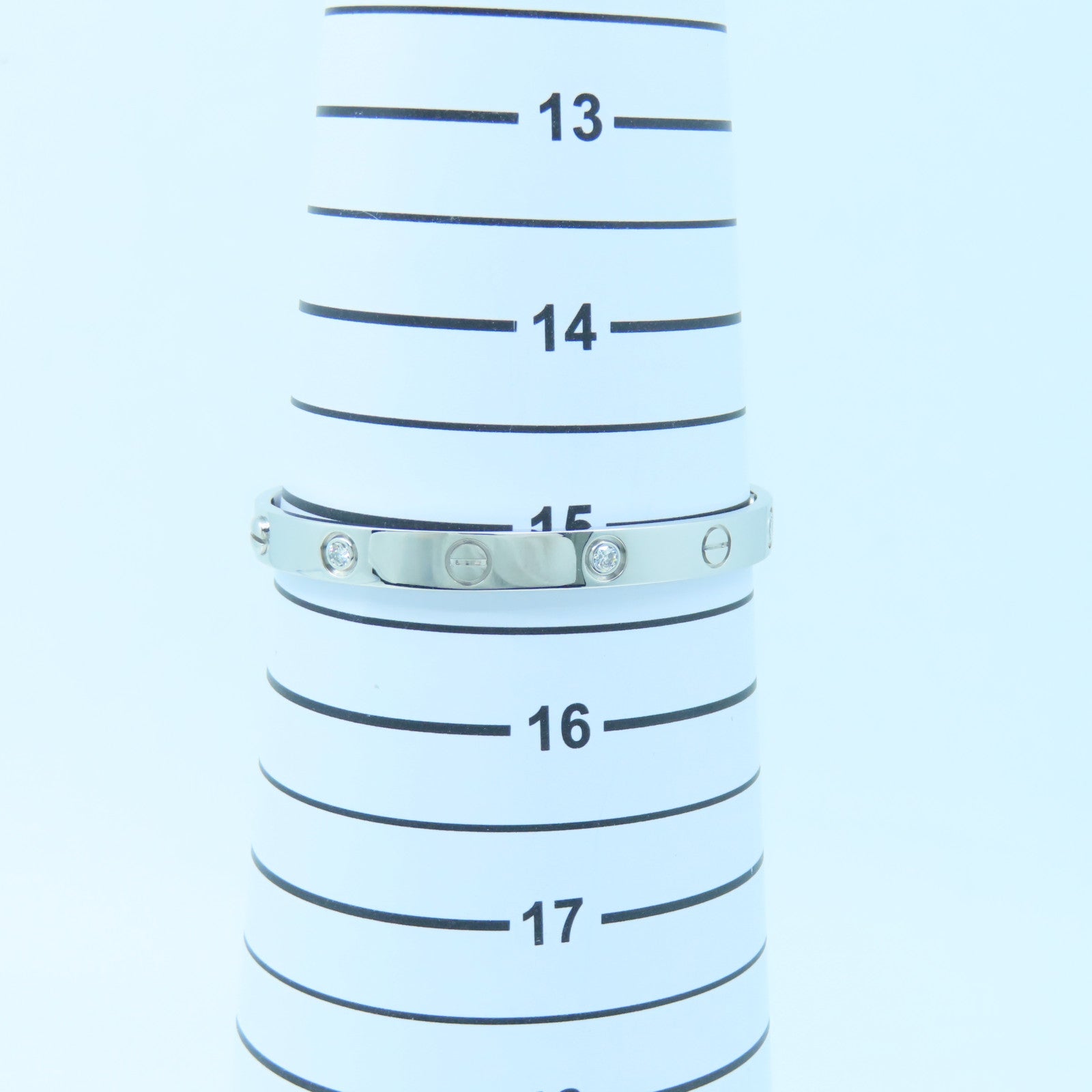 CARTIER 18K白金Love Bracelet 6 Diamonds钻石手镯#16