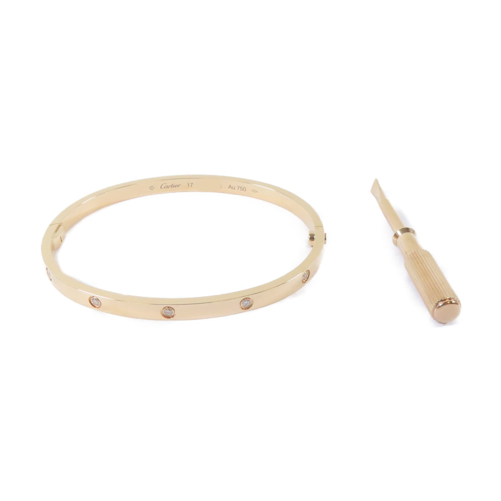 CARTIER 18K玫瑰金Love Bracelet手鐲Cartier#17/#16cm
