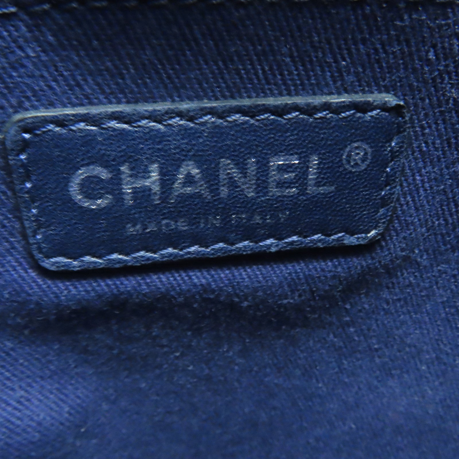CHANEL 帆布Shoulder Bag银扣链带肩背袋蓝色