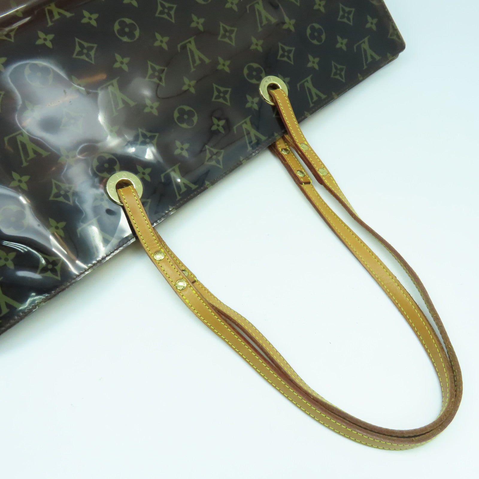 LOUIS VUITTON Monogram Vinyl Cabas Cruise金扣肩背袋透明/啡色