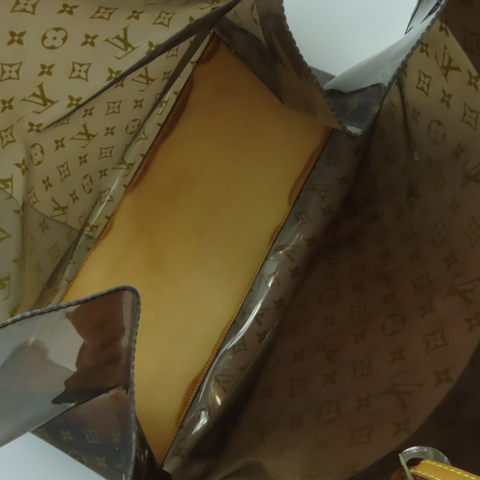 LOUIS VUITTON Monogram Vinyl Cabas Cruise金扣肩背袋透明/啡色