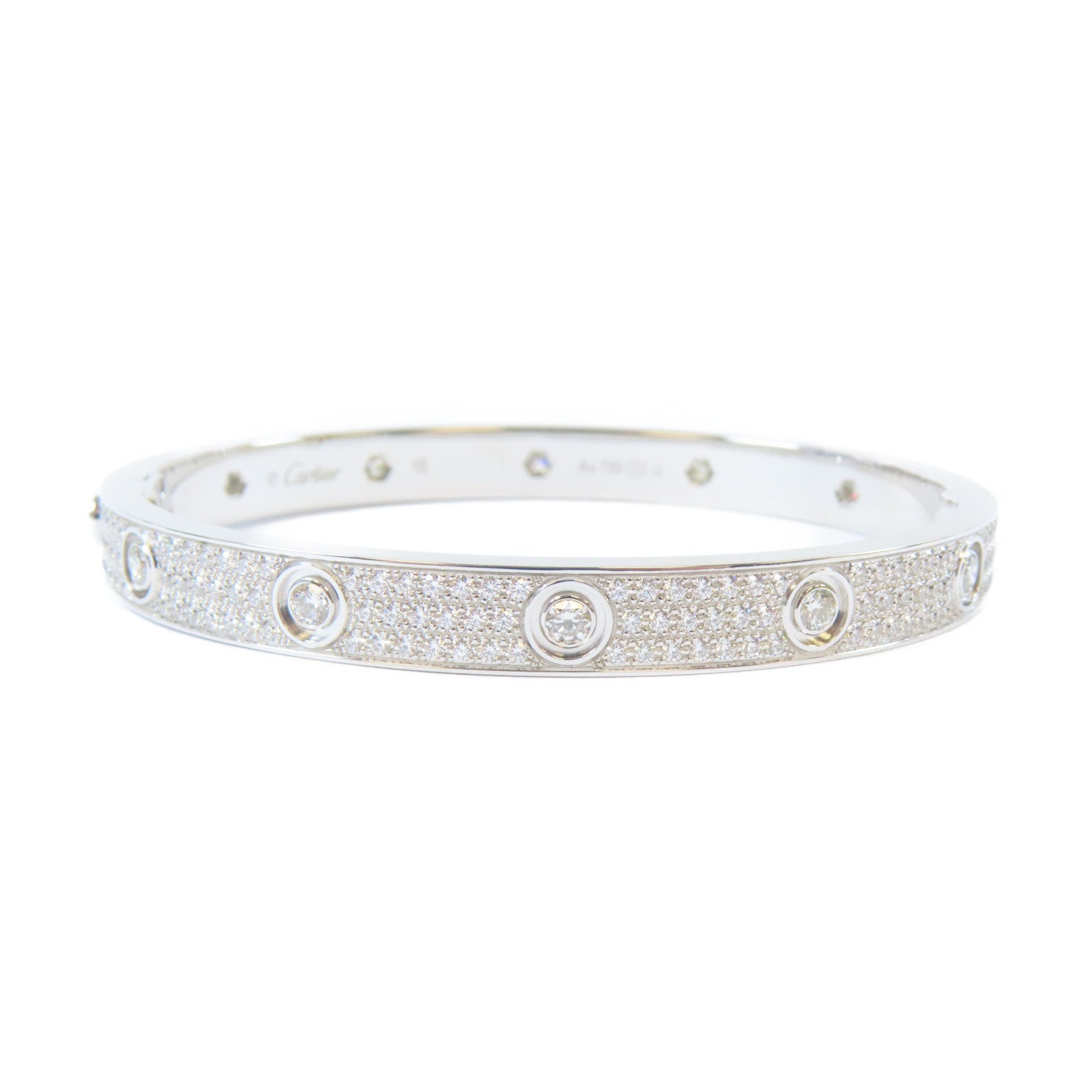 CARTIER 18K白金Love Bracelet手鐲Cartier#18/#17cm