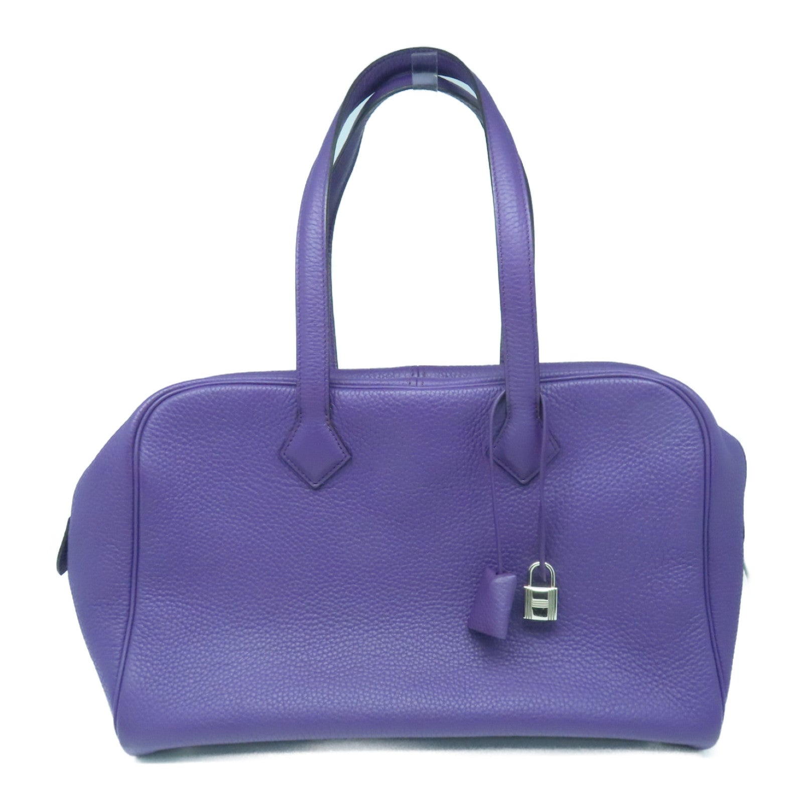 HERMES Clemence皮革Victolia银扣肩背袋Ultraviolet紫色
