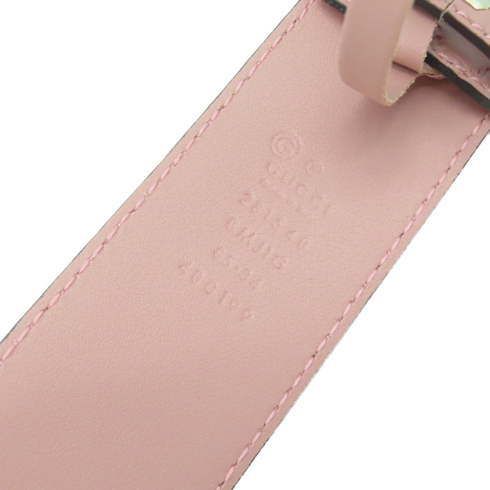 GUCCI Guccissima皮革Micro Guccissima Belt 85cm金扣皮帶粉紅色