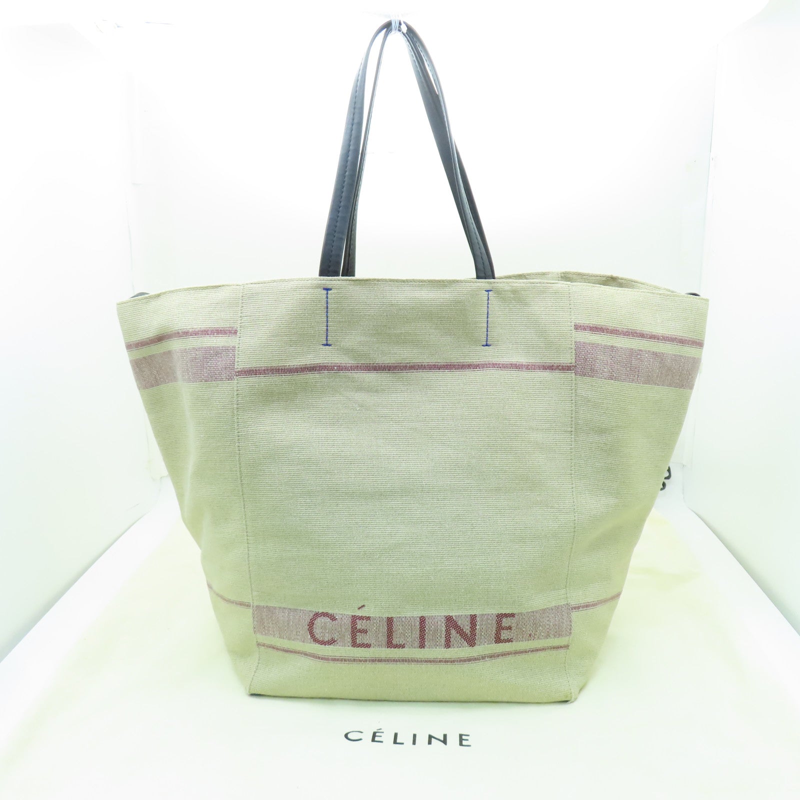 CELINE 帆布Tote Bag金扣手挽袋米色