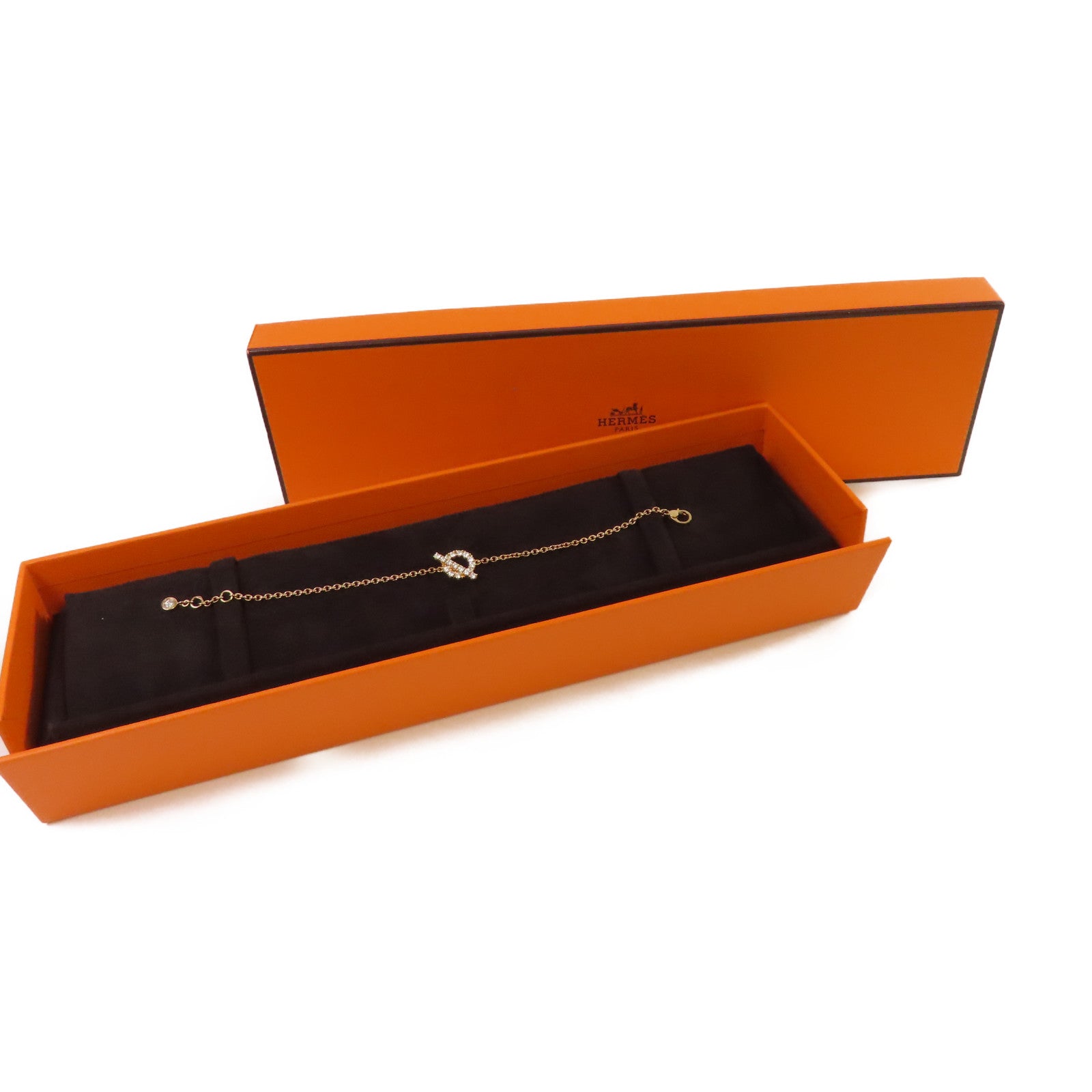 HERMES 18K玫瑰金/0.55ct鑽石Finesse Diamond Bracelet手鏈