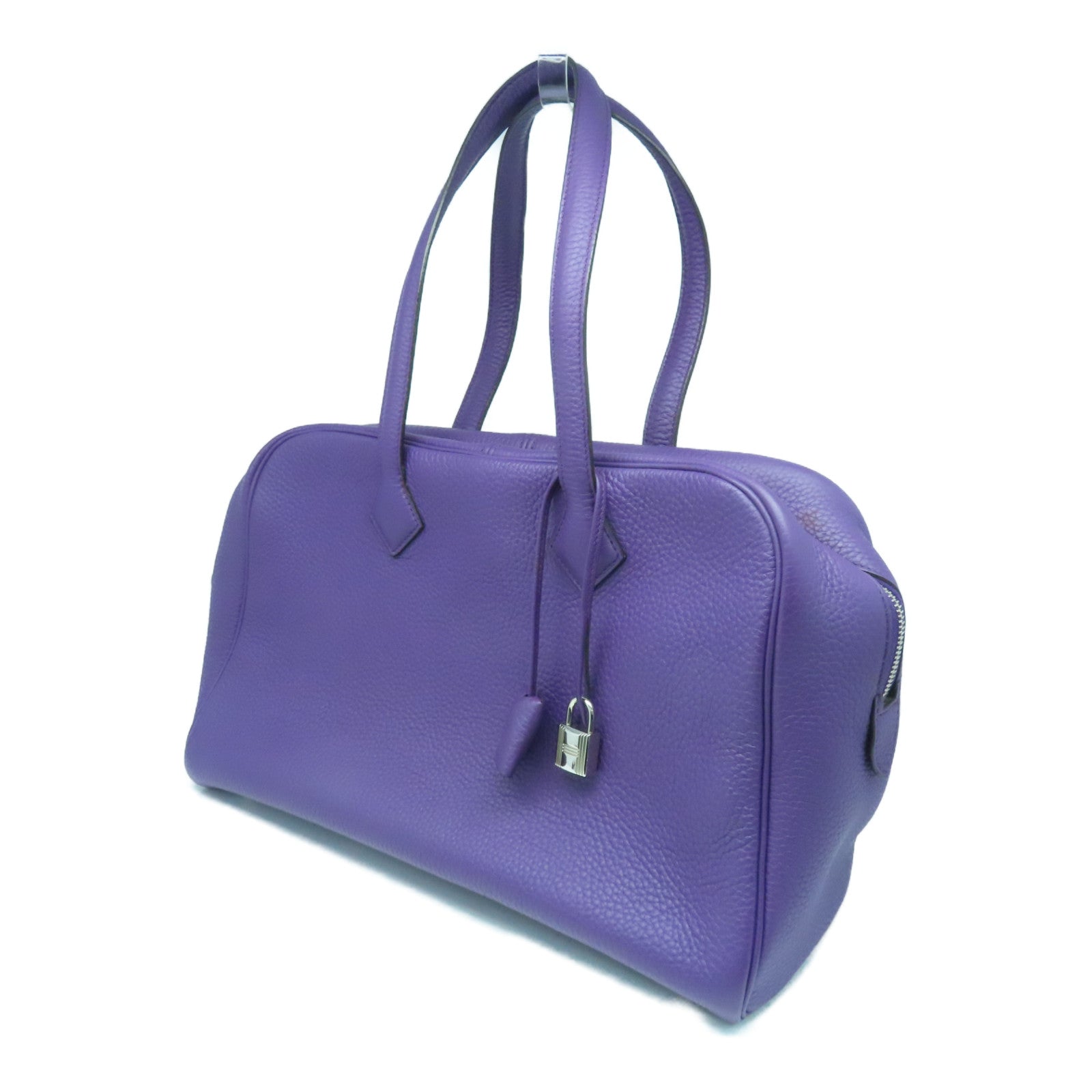 HERMES Clemence皮革Victolia银扣肩背袋Ultraviolet紫色