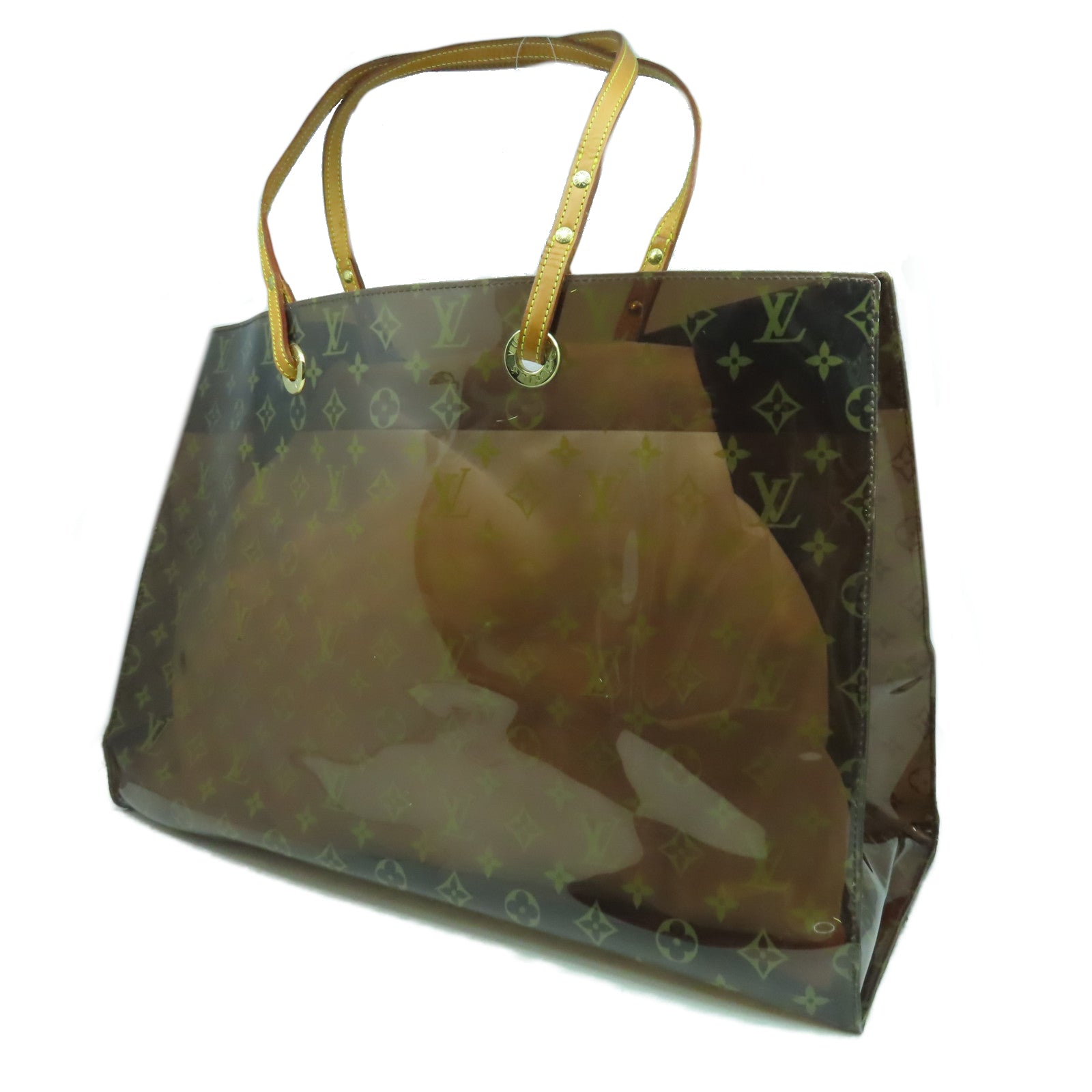 LOUIS VUITTON Monogram Vinyl Cabas Cruise金扣肩背袋透明/啡色
