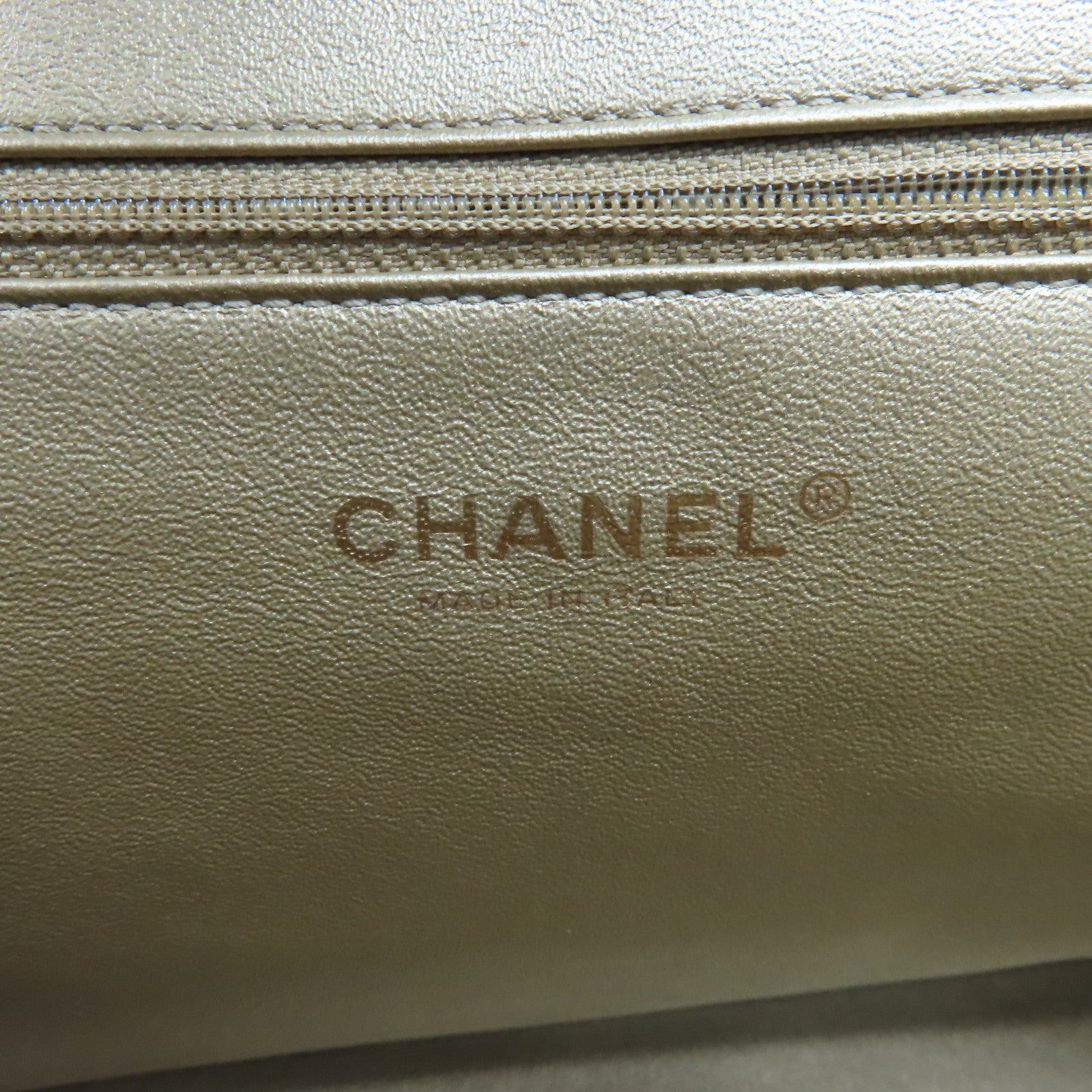 CHANEL 菱格牛皮皮革2Way Shoulder Bag金扣鏈帶手挽肩背兩用袋米白色/黑色