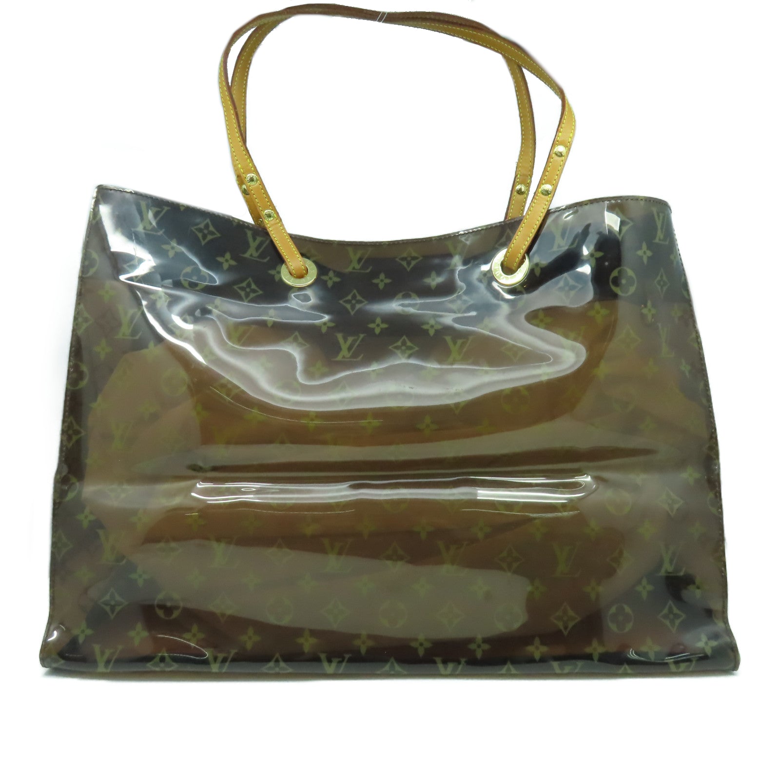 LOUIS VUITTON Monogram Vinyl Cabas Cruise金扣肩背袋透明/啡色
