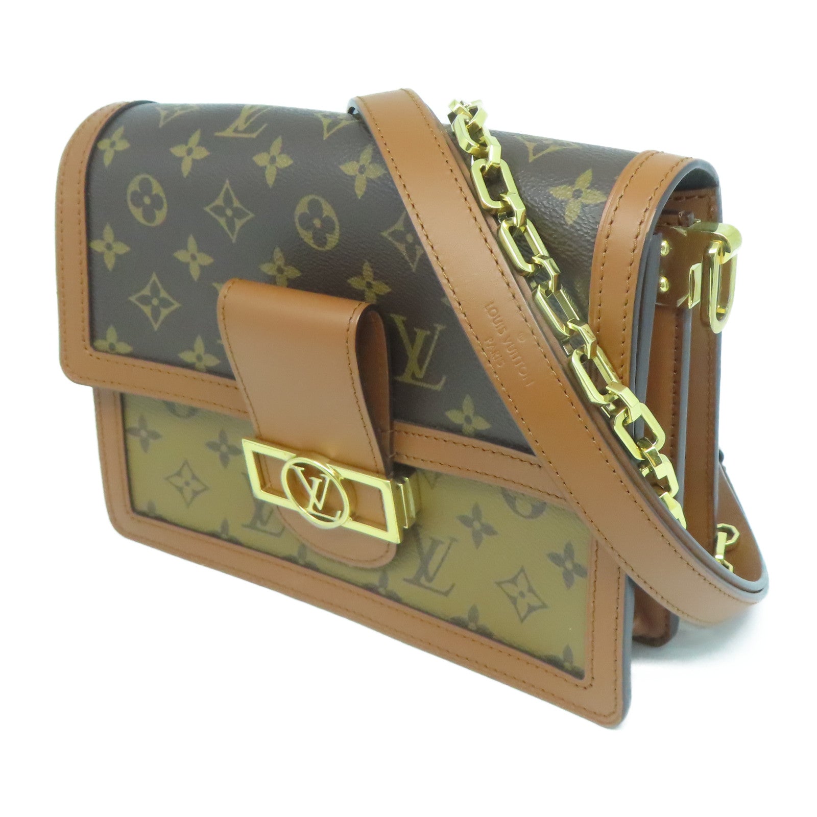 LOUIS VUITTON Monogram Dauphine MM金扣手挽肩背兩用袋啡色