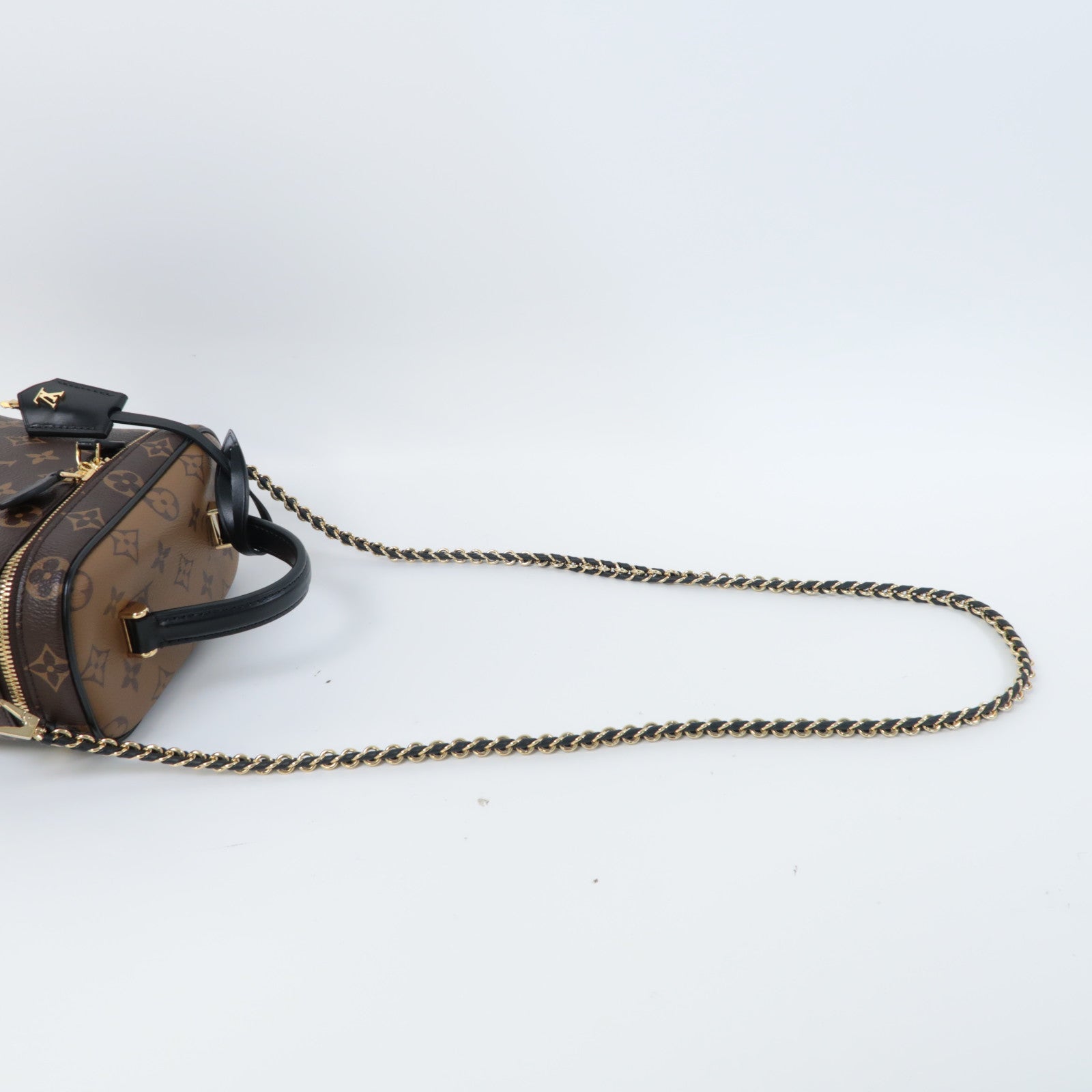 LOUIS VUITTON Monogram Vanity PM金扣手挽肩背兩用袋啡色