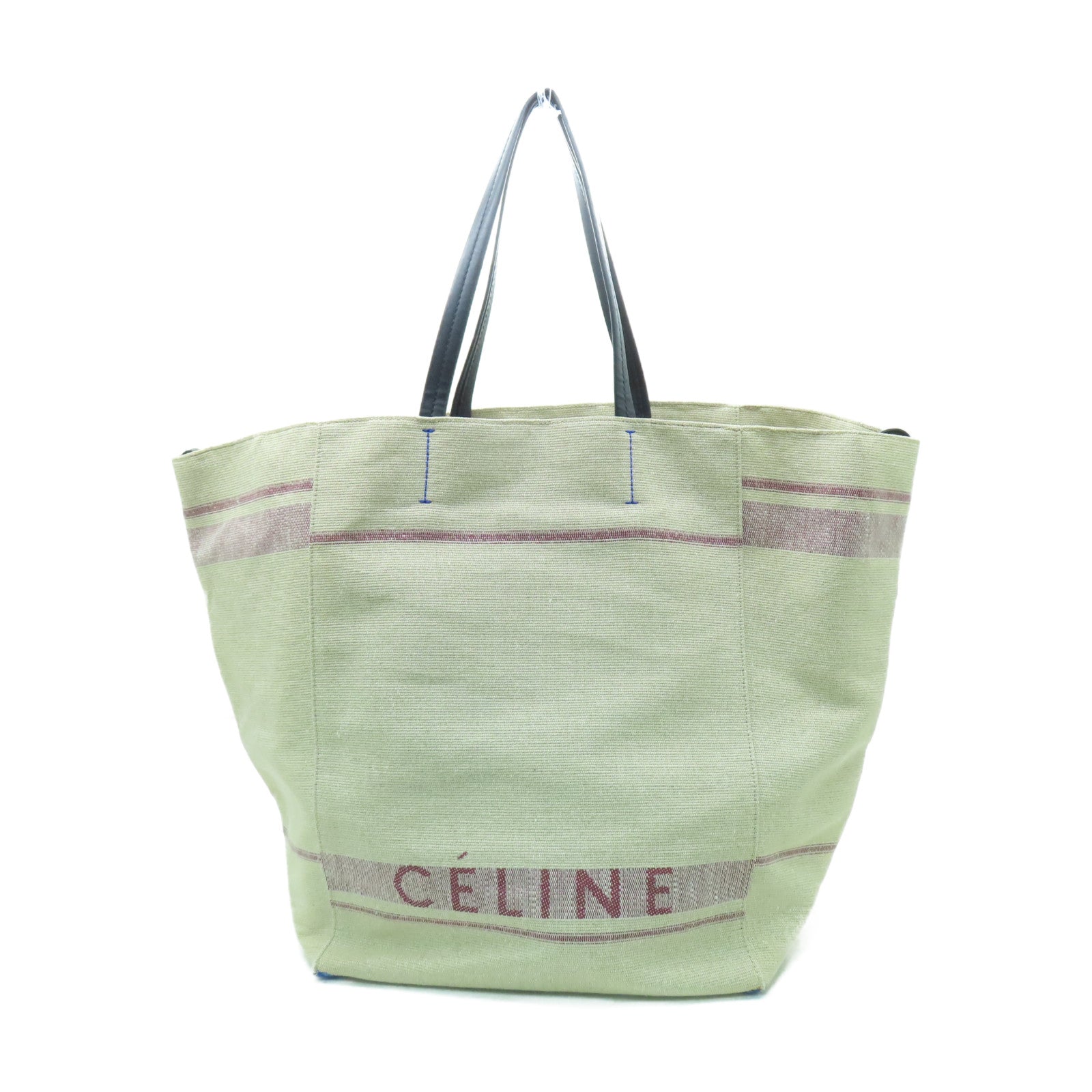 CELINE 帆布Tote Bag金扣手挽袋米色