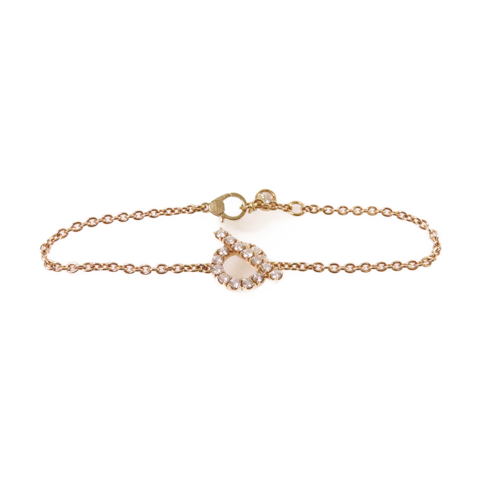HERMES 18K玫瑰金/0.55ct鑽石Finesse Diamond Bracelet手鏈