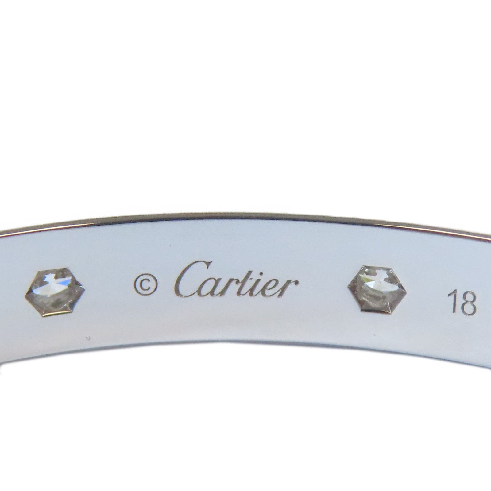 CARTIER 18K白金Love Bracelet手鐲Cartier#18/#17cm