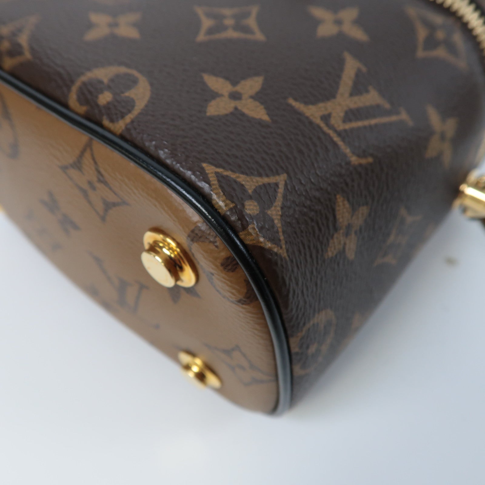 LOUIS VUITTON Monogram Vanity PM金扣手挽肩背兩用袋啡色
